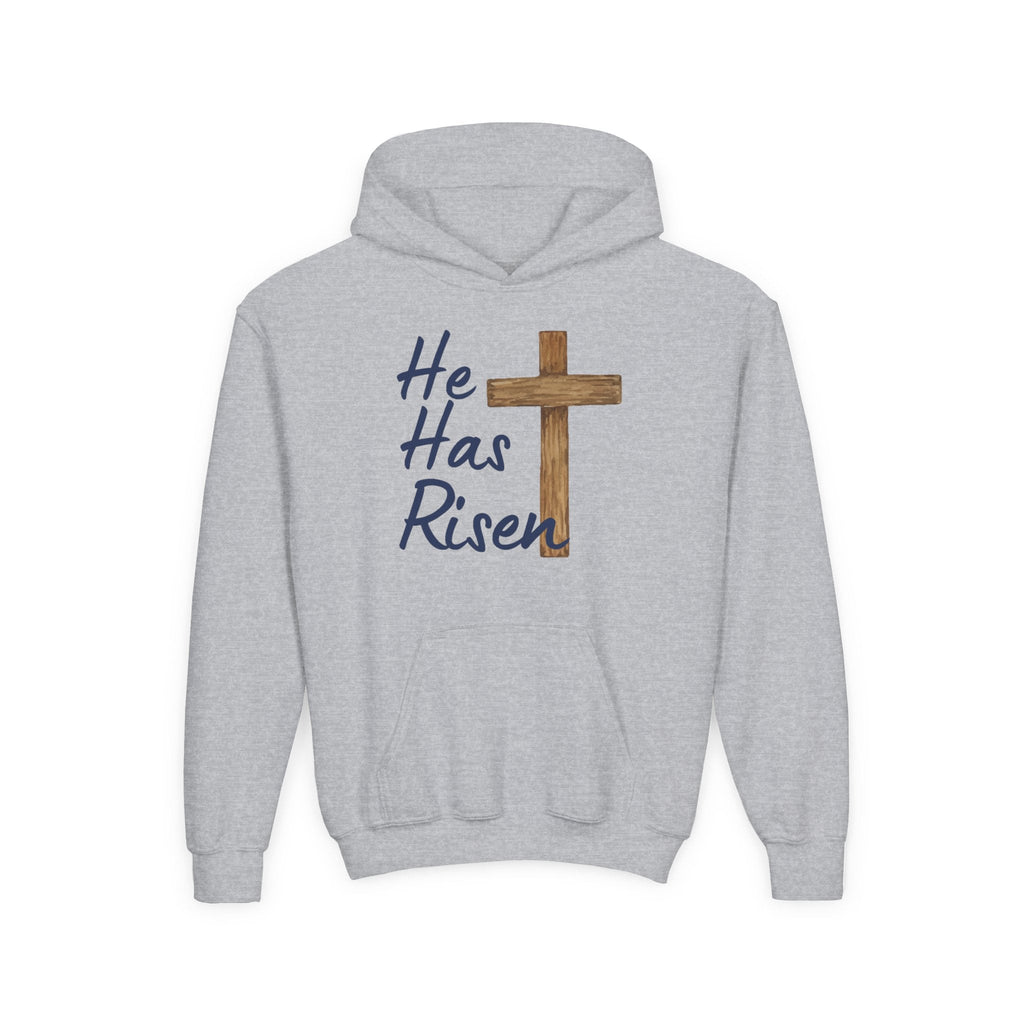 Faith Based Youth Hoodie - He Has Risen | Kids clothes by atgodanddesigns