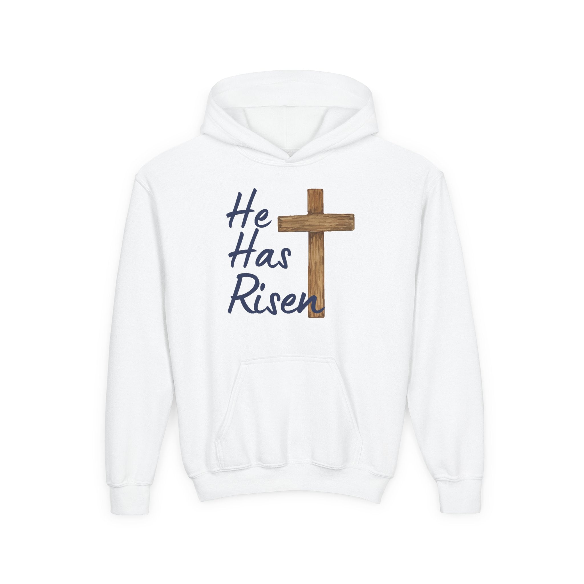 Faith Based Youth Hoodie - He Has Risen | Kids clothes by atgodanddesigns