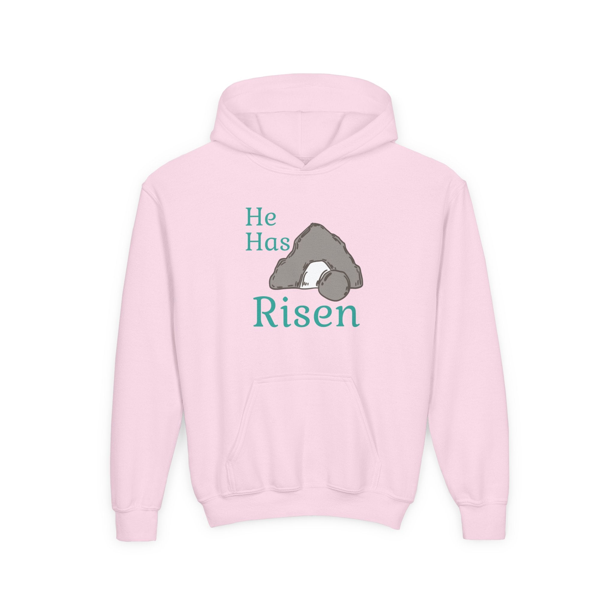 Faith Based Youth Hoodie - He Has Risen (Rolling Stone Edition) | Kids clothes by atgodanddesigns