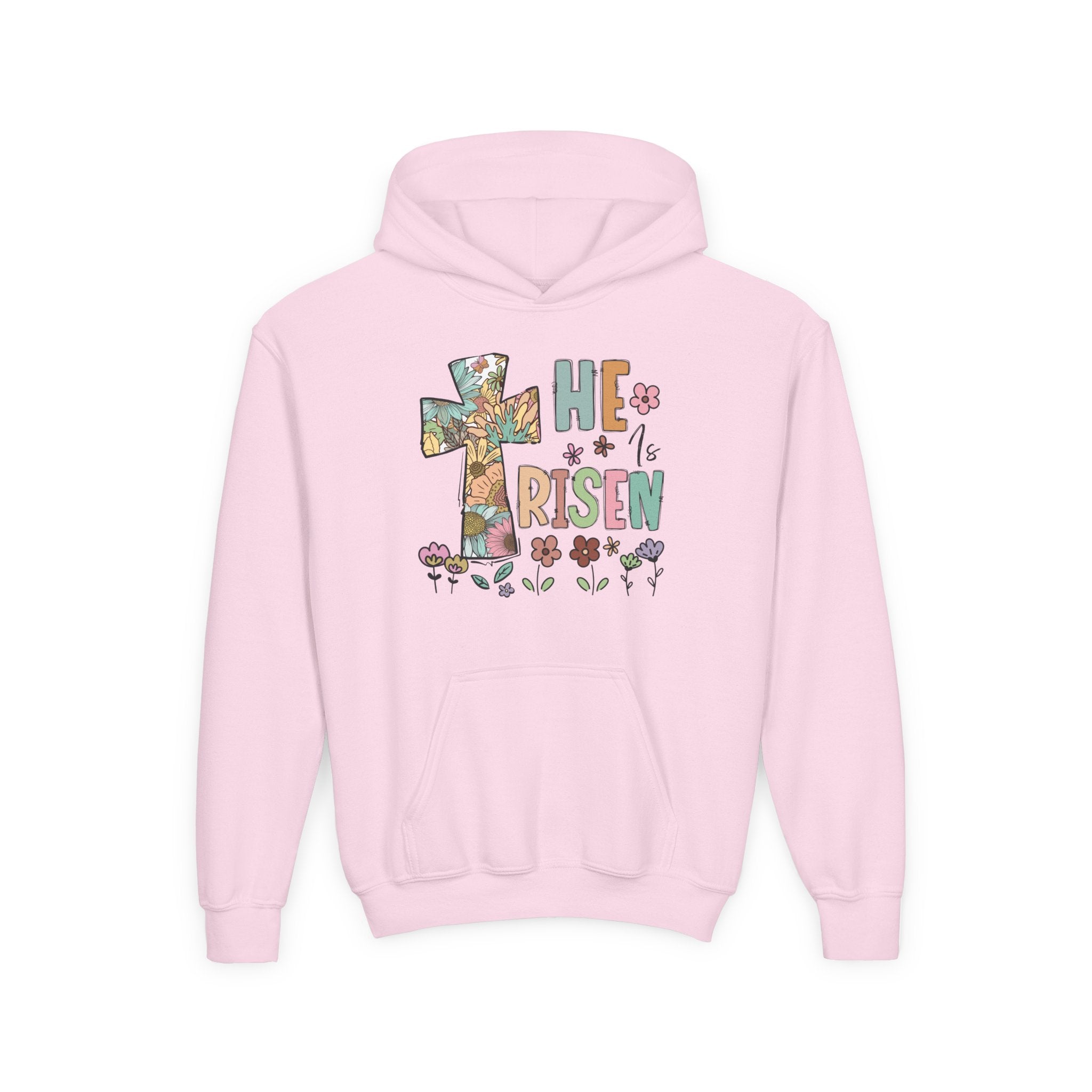 Faith Based Youth Hoodie - He Is Risen (Floral Edition) | Kids clothes by atgodanddesigns