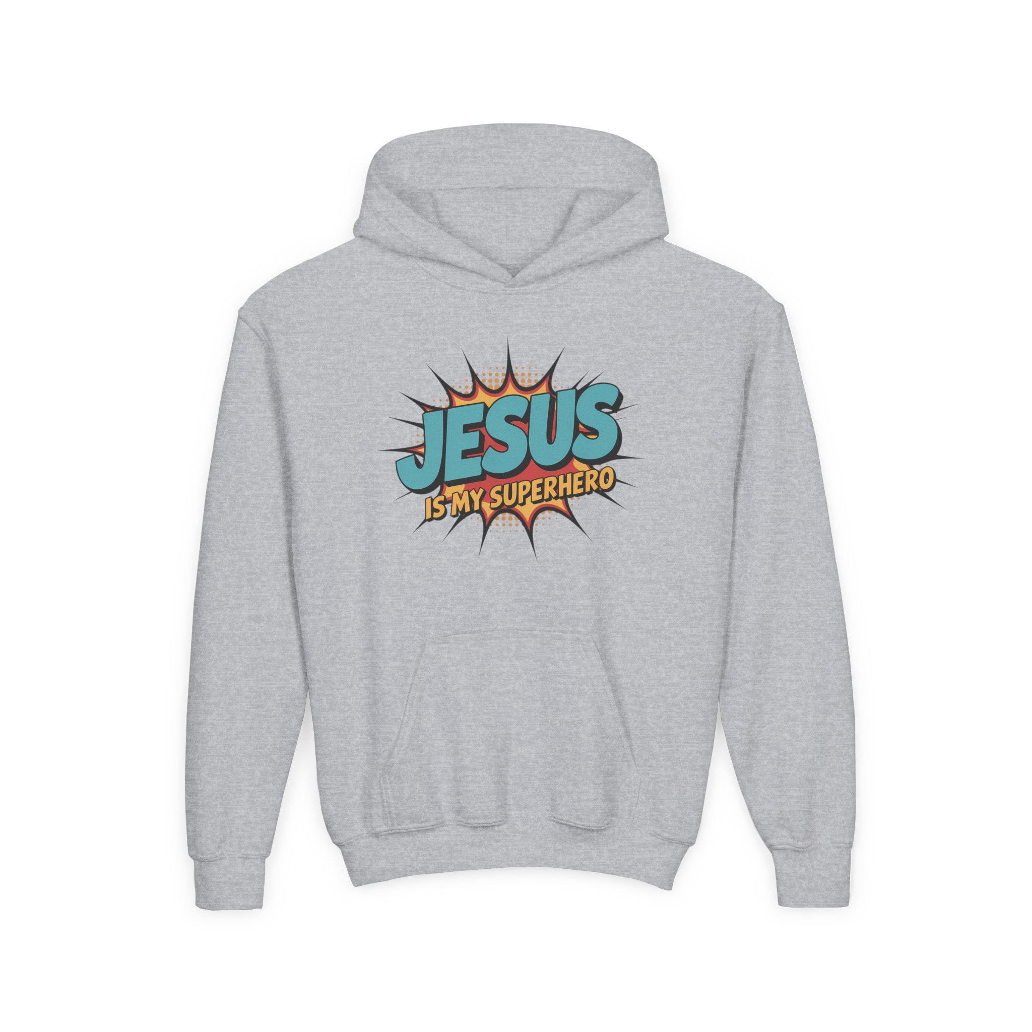 Faith Based Youth Hoodie - Jesus Is My Superhero | Kids clothes by atgodanddesigns