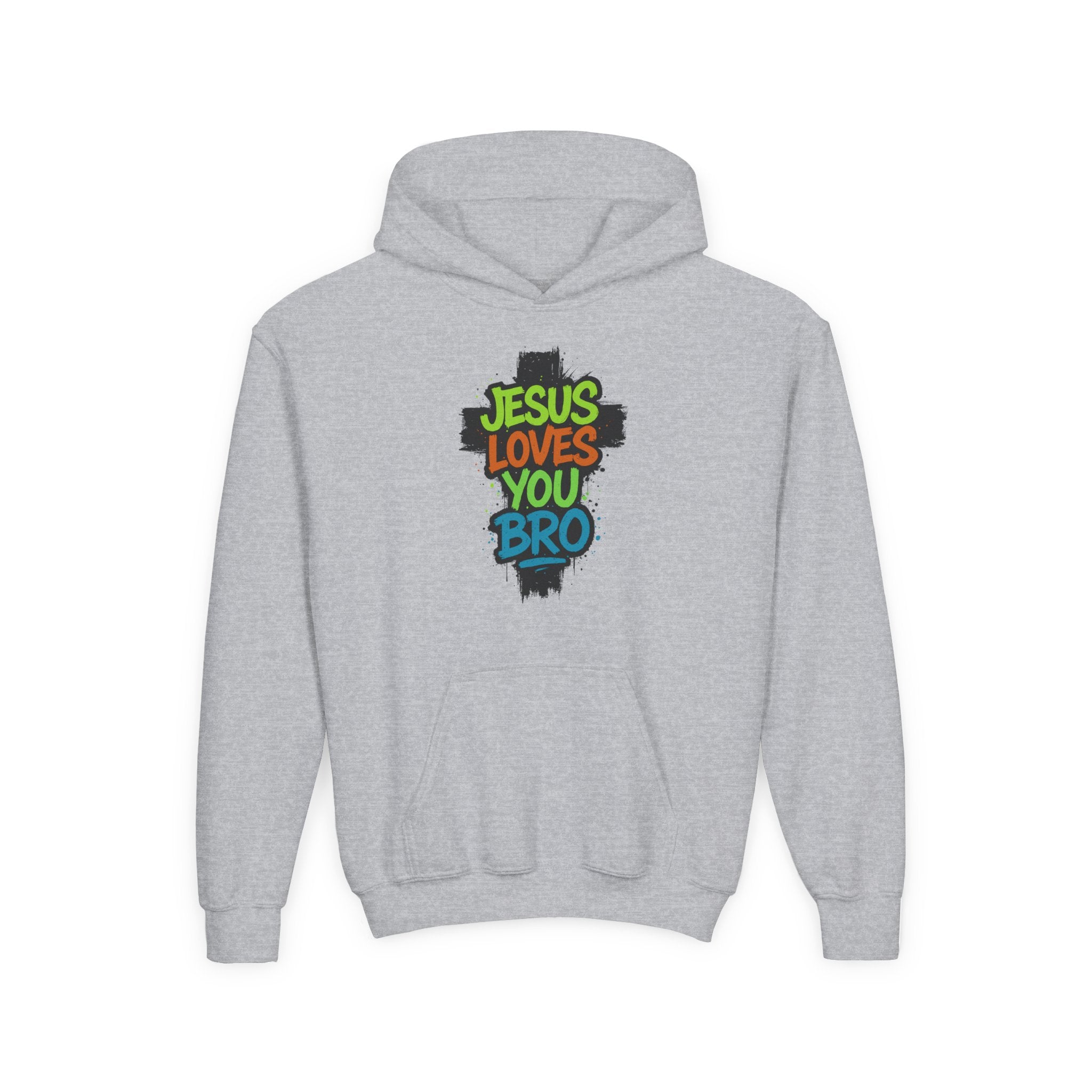 Faith Based Youth Hoodie - Jesus Loves You Bro | Kids clothes by atgodanddesigns