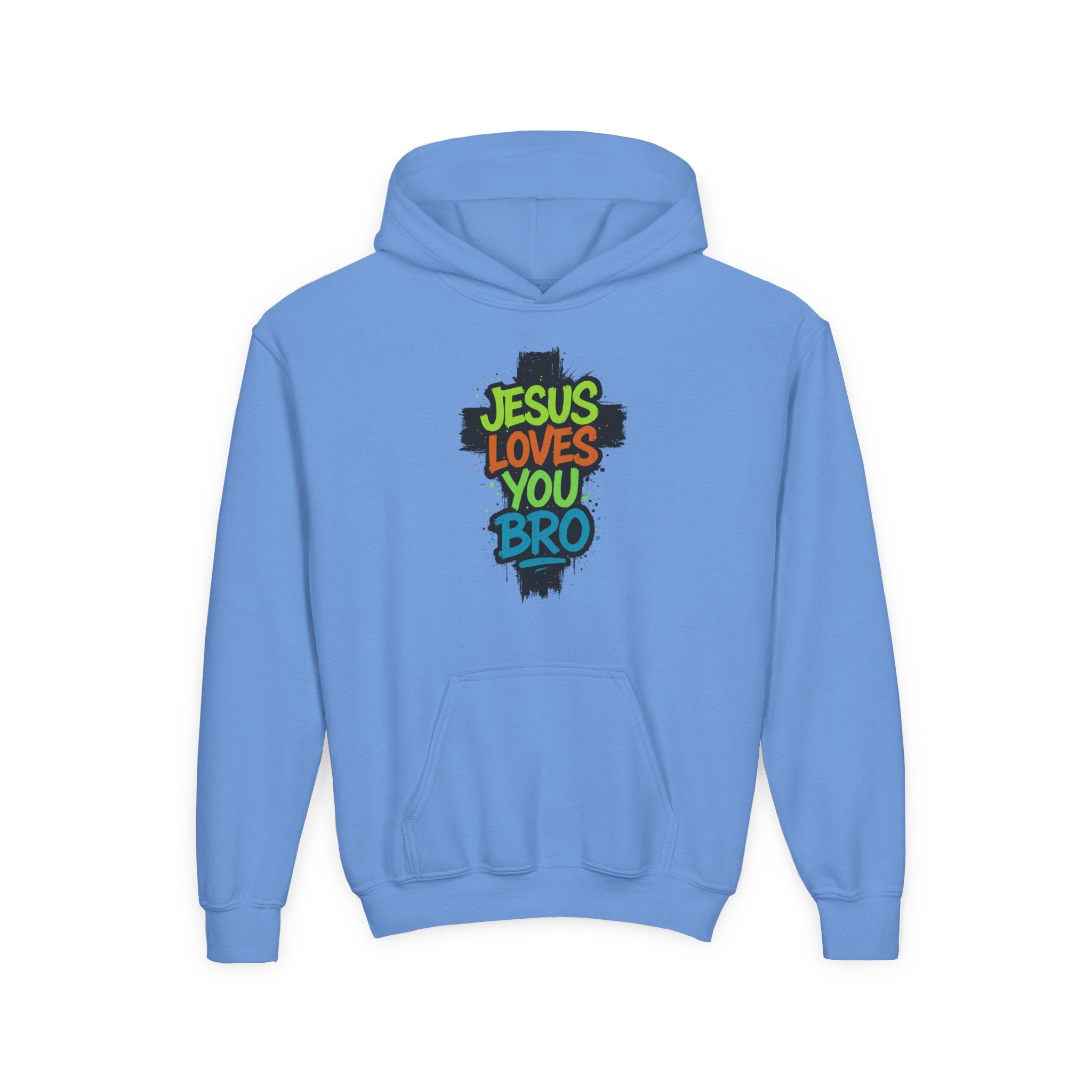 Faith Based Youth Hoodie - Jesus Loves You Bro | Kids clothes by atgodanddesigns