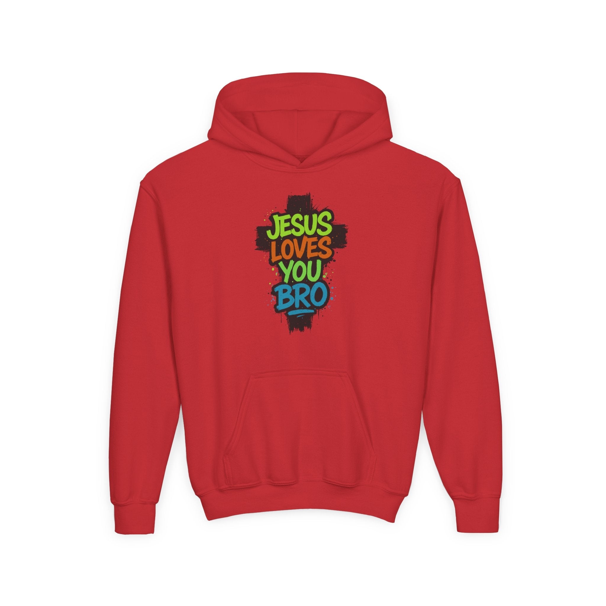 Faith Based Youth Hoodie - Jesus Loves You Bro | Kids clothes by atgodanddesigns