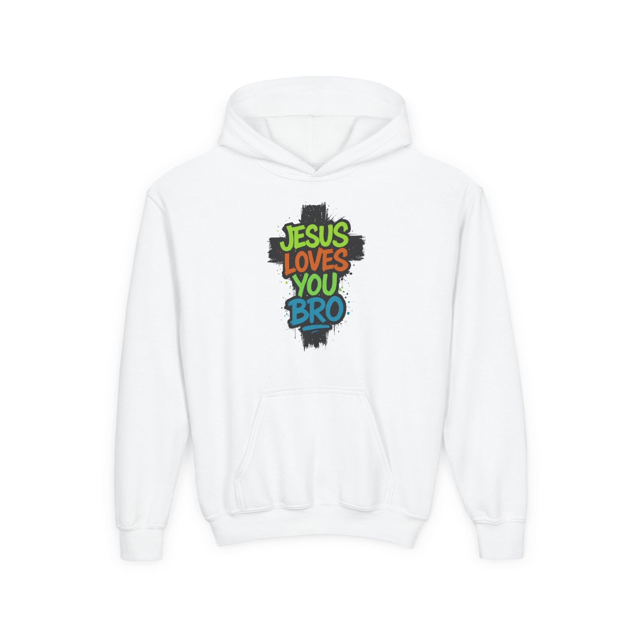 Faith Based Youth Hoodie - Jesus Loves You Bro | Kids clothes by atgodanddesigns
