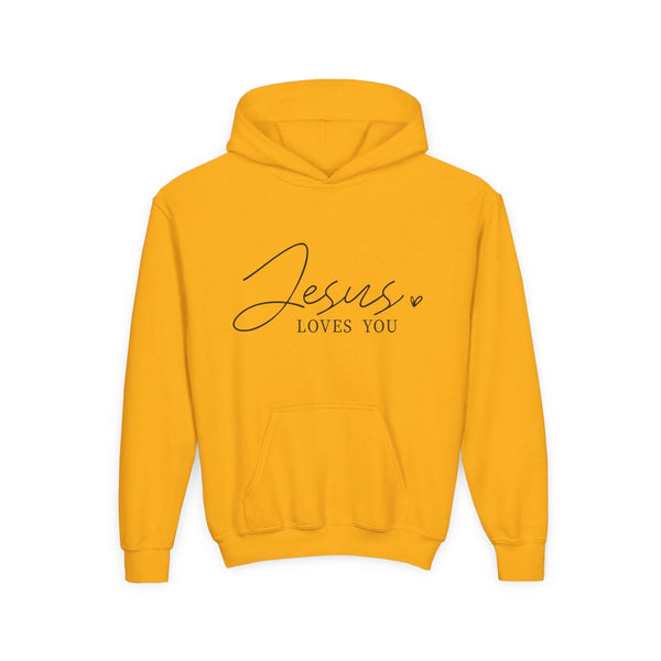 Faith Based Youth Hoodie - Jesus Loves You | Kids clothes by atgodanddesigns