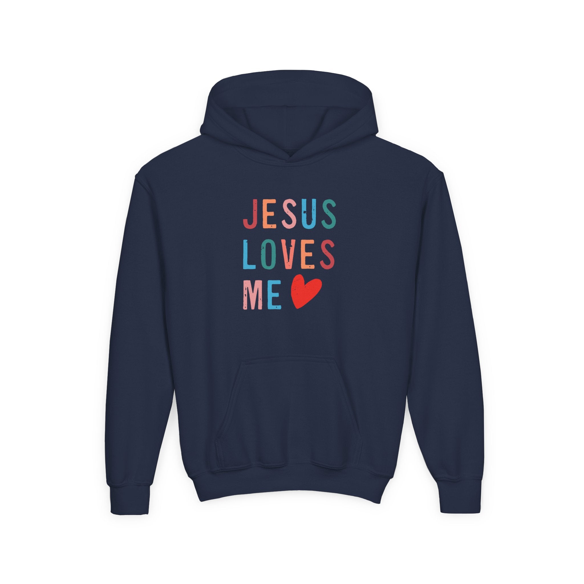 Faith Based Youth Hoodie - Jesus Loves You | Kids clothes by atgodanddesigns