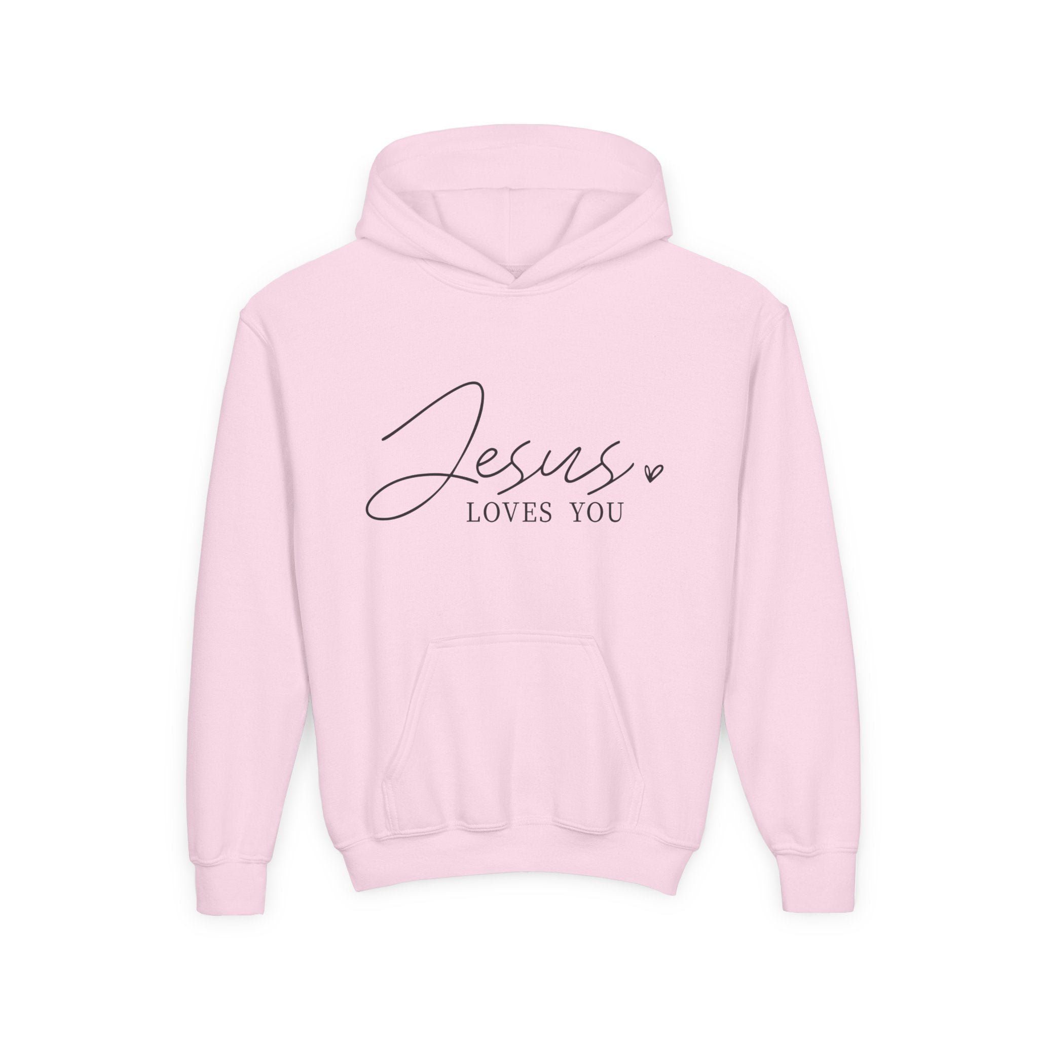 Faith Based Youth Hoodie - Jesus Loves You | Kids clothes by atgodanddesigns