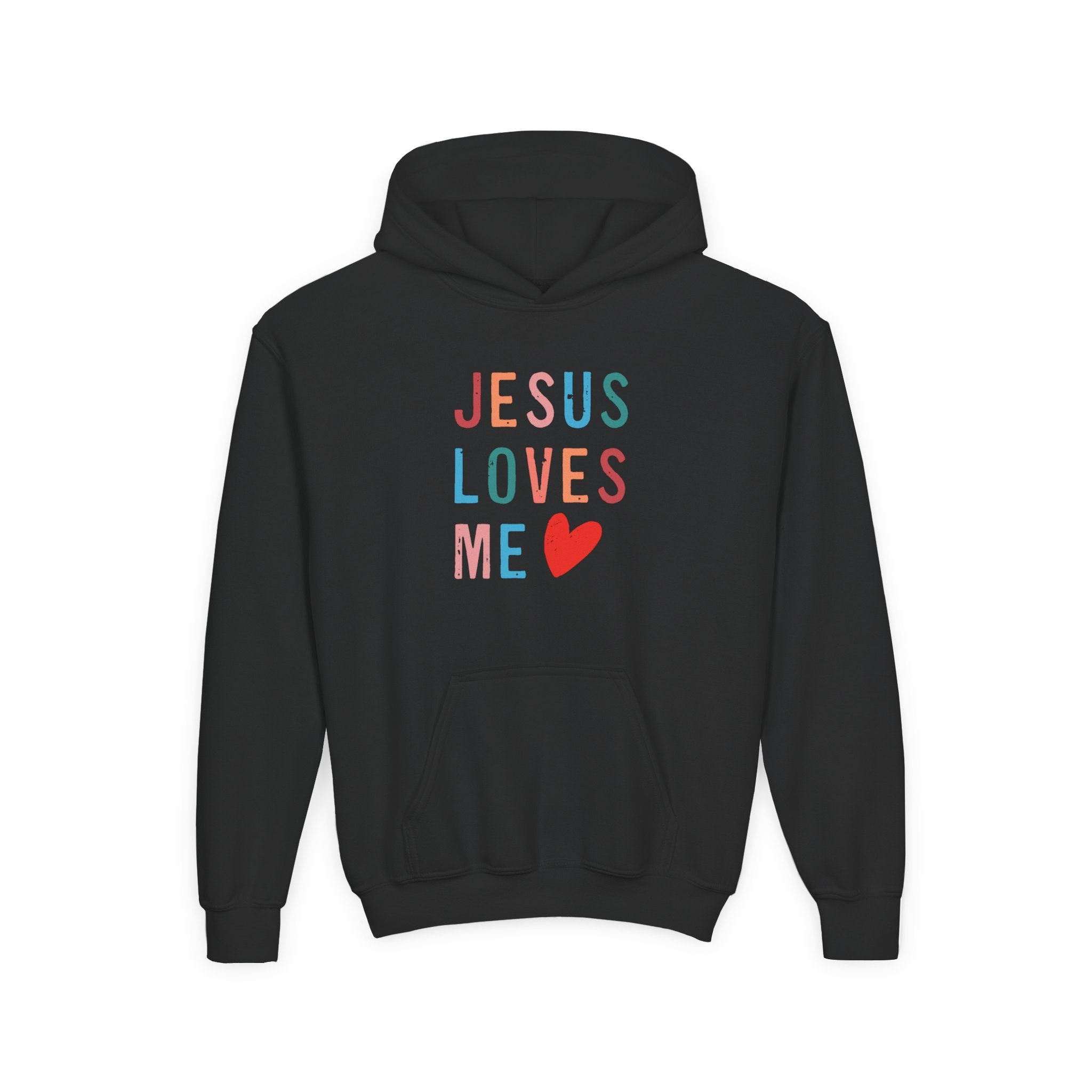 Faith Based Youth Hoodie - Jesus Loves You | Kids clothes by atgodanddesigns