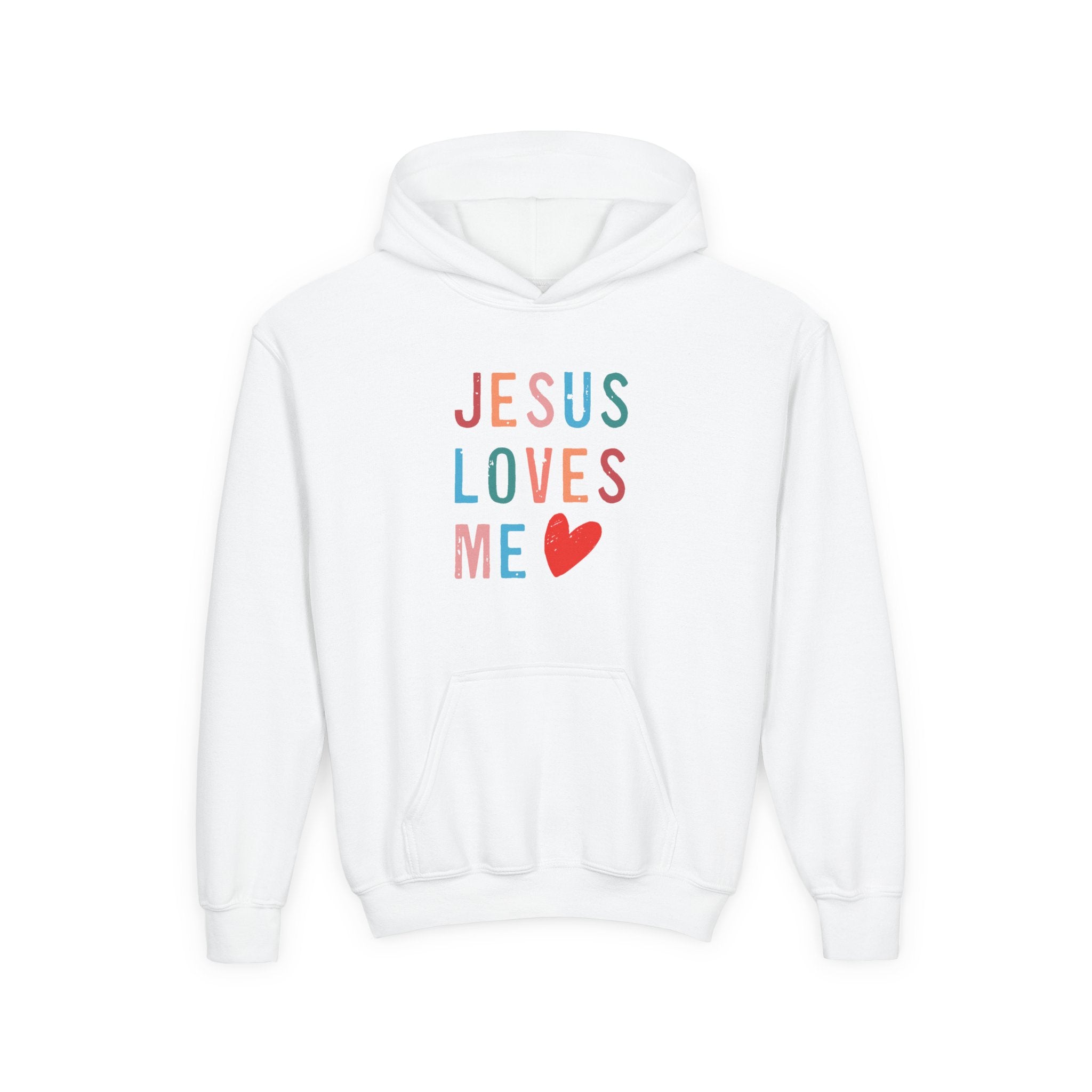 Faith Based Youth Hoodie - Jesus Loves You | Kids clothes by atgodanddesigns