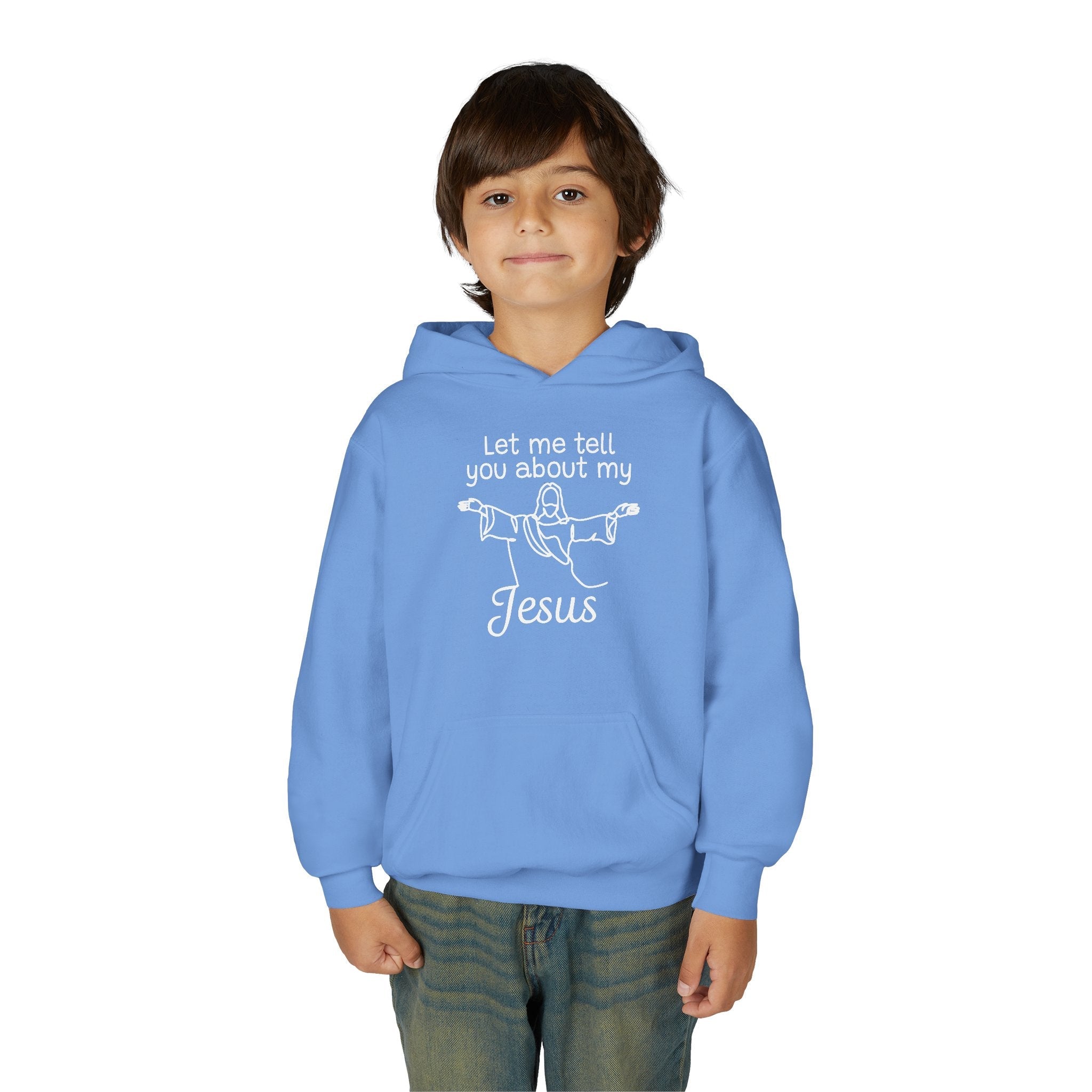 Faith Based Youth Hoodie - Let Me Tell You About My Jesus | Kids clothes by atgodanddesigns