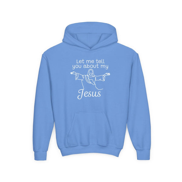 Faith Based Youth Hoodie - Let Me Tell You About My Jesus | Kids clothes by atgodanddesigns