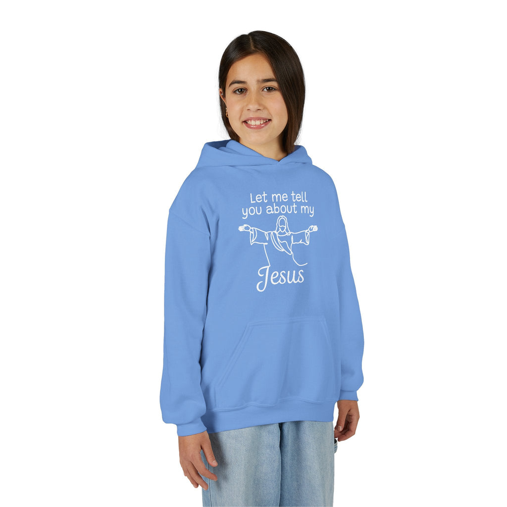 Faith Based Youth Hoodie - Let Me Tell You About My Jesus | Kids clothes by atgodanddesigns