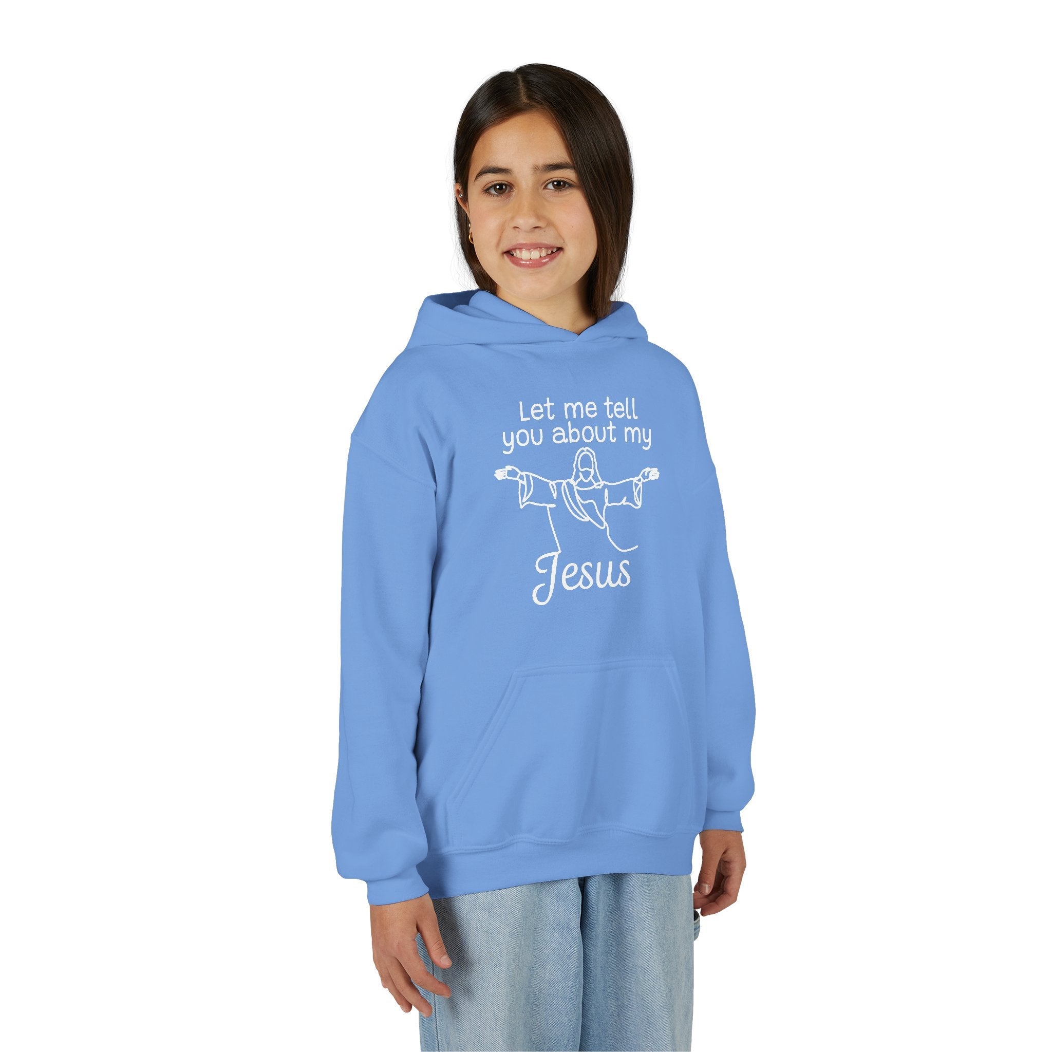 Faith Based Youth Hoodie - Let Me Tell You About My Jesus | Kids clothes by atgodanddesigns
