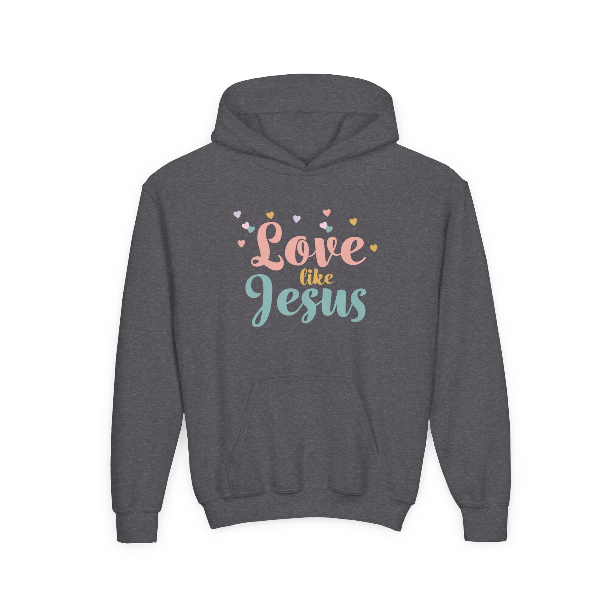 Faith Based Youth Hoodie - Love Like Jesus | Kids clothes by atgodanddesigns
