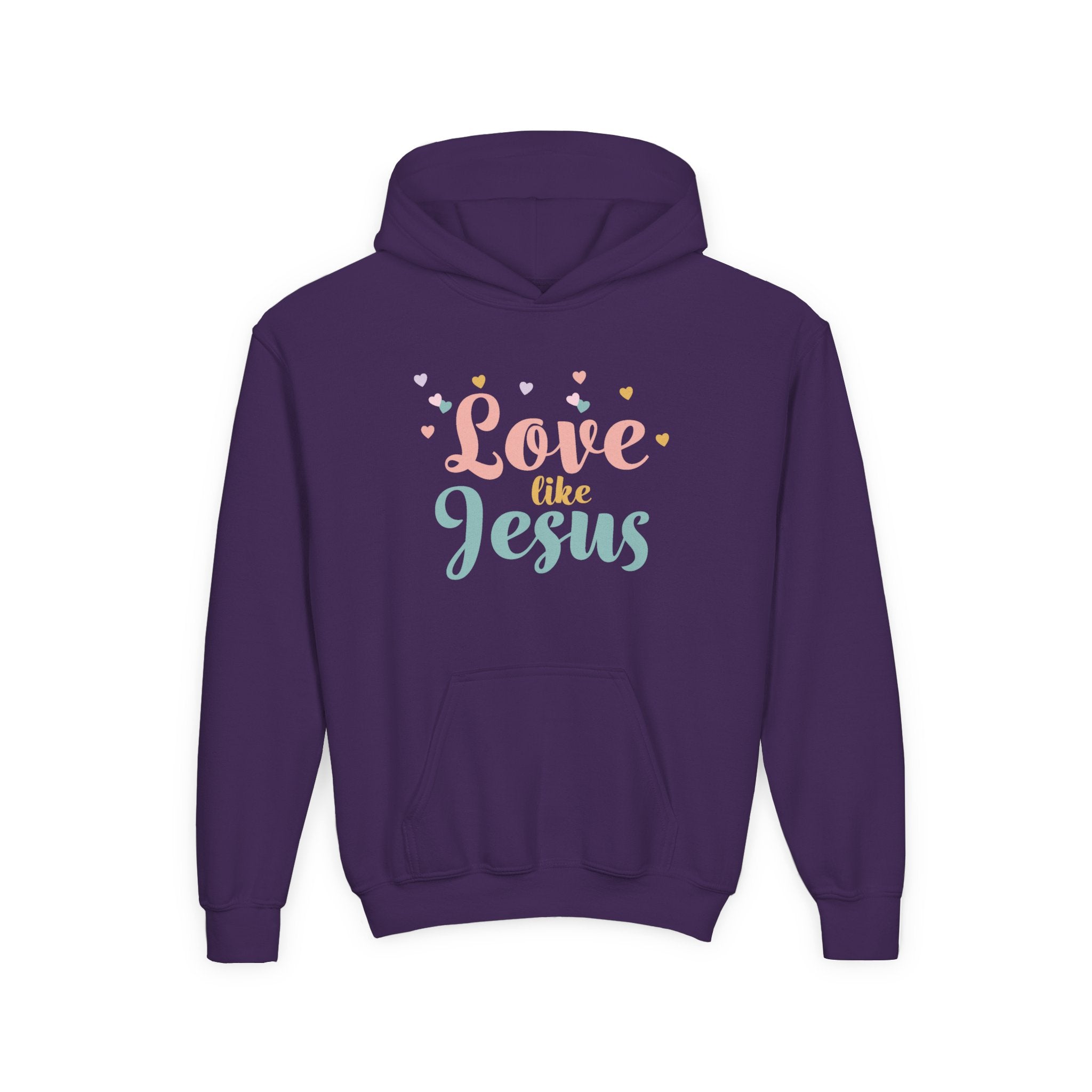 Faith Based Youth Hoodie - Love Like Jesus | Kids clothes by atgodanddesigns