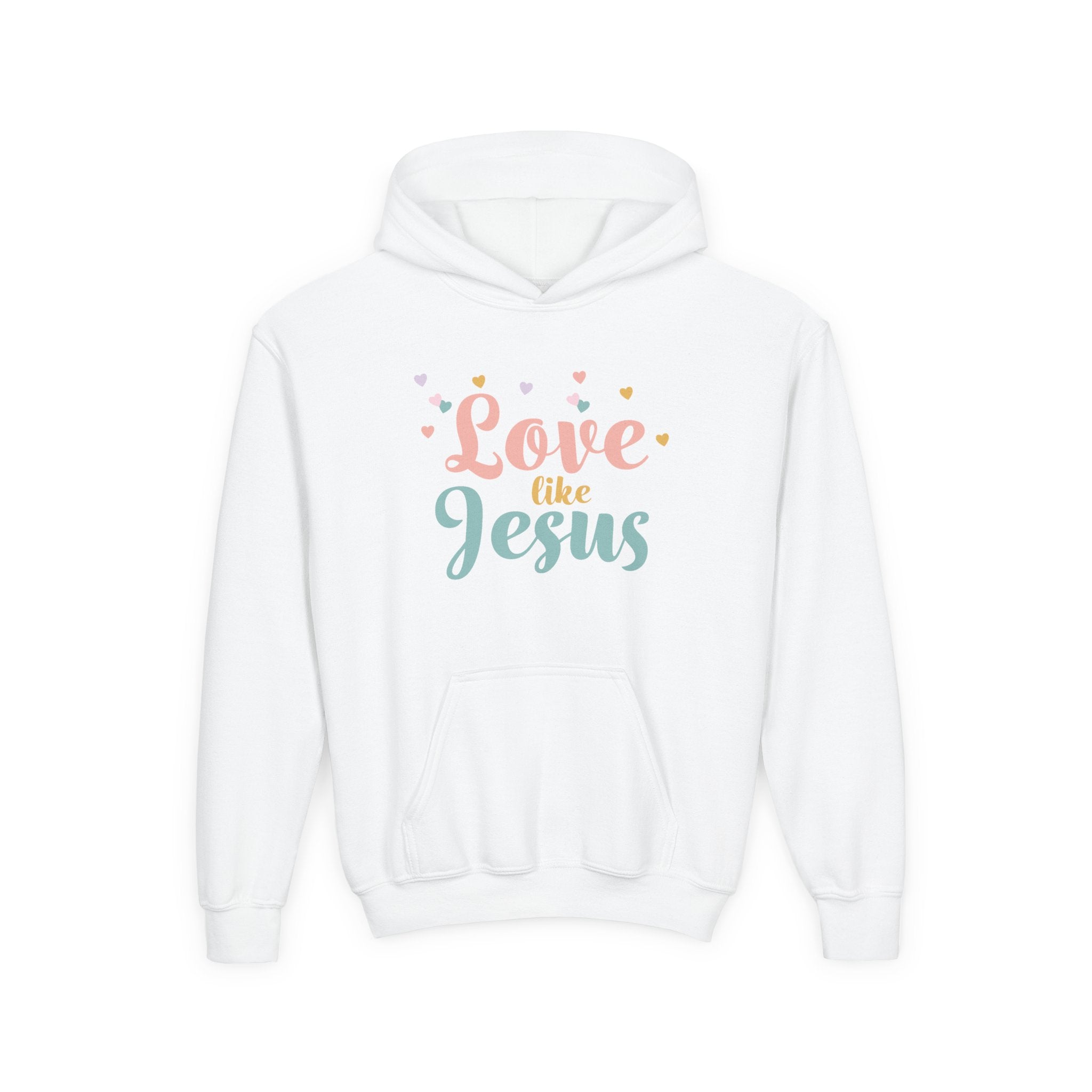 Faith Based Youth Hoodie - Love Like Jesus | Kids clothes by atgodanddesigns
