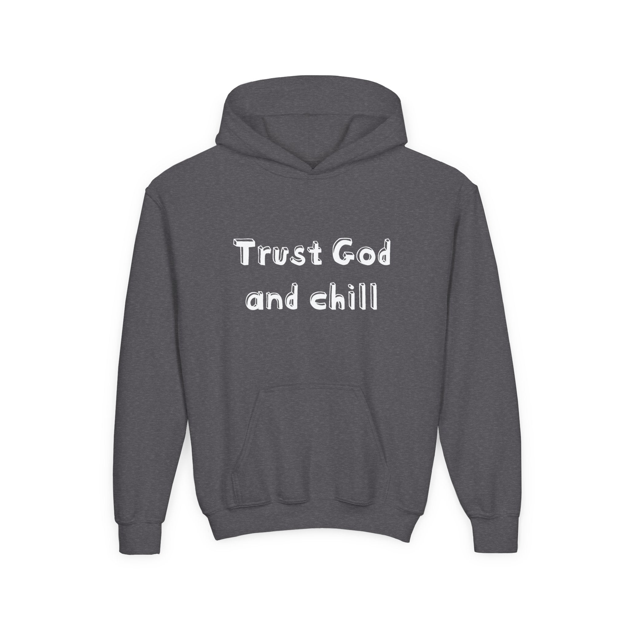Faith Based Youth Hoodie - Trust God And Chill | Kids clothes by atgodanddesigns