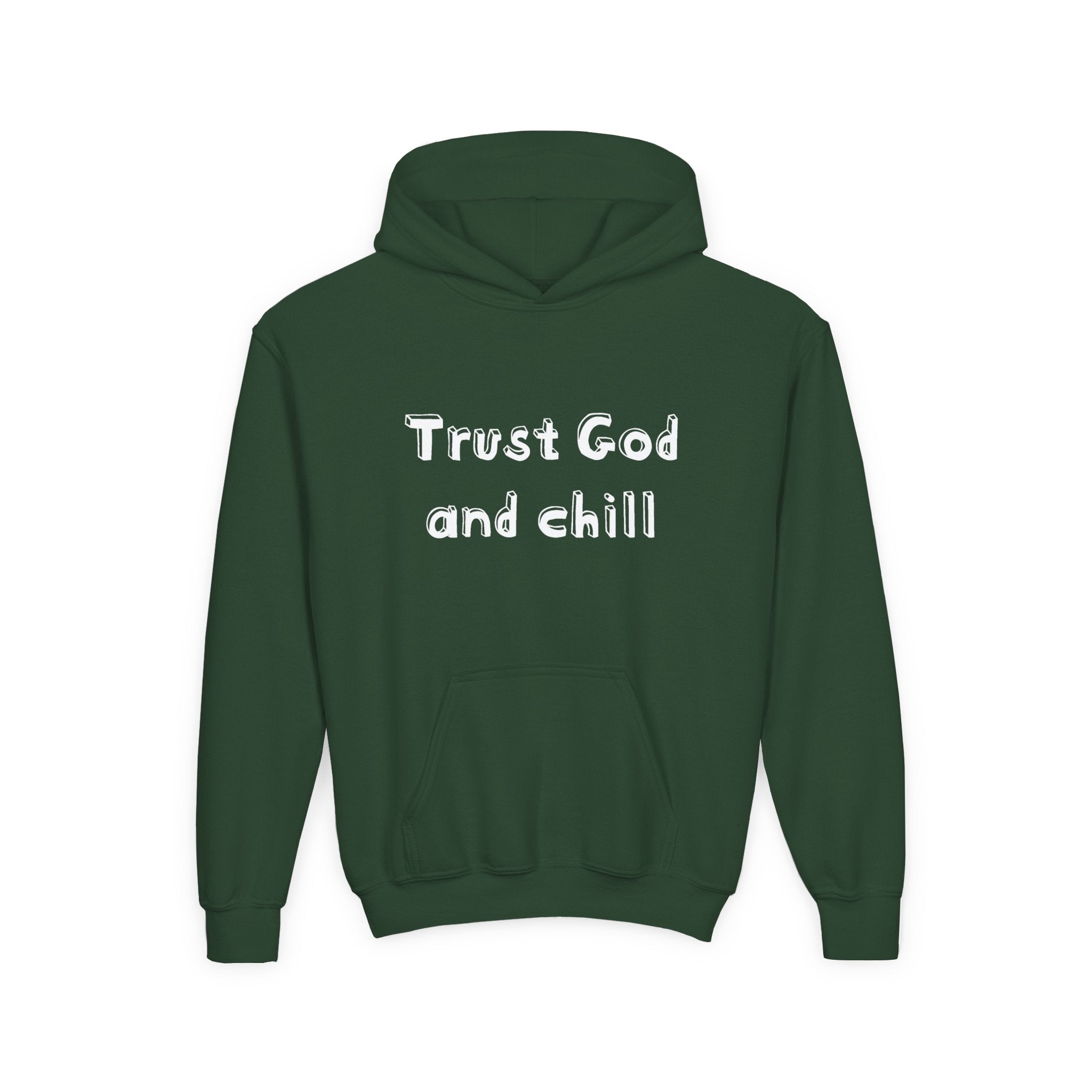 Faith Based Youth Hoodie - Trust God And Chill | Kids clothes by atgodanddesigns