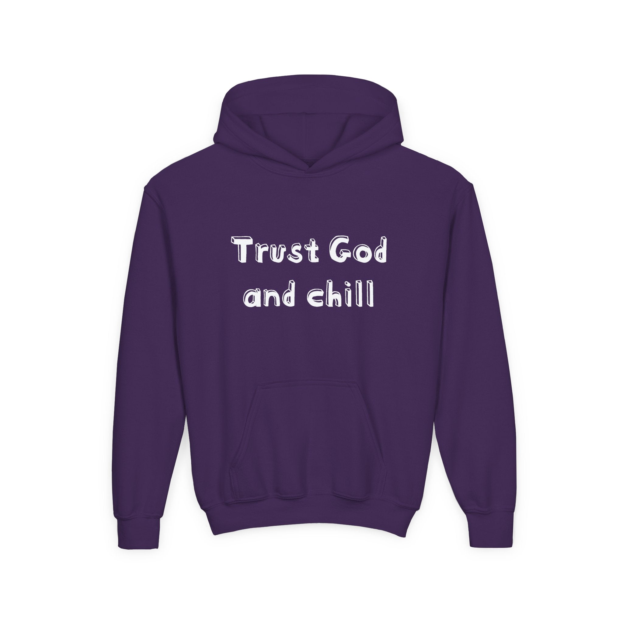 Faith Based Youth Hoodie - Trust God And Chill | Kids clothes by atgodanddesigns