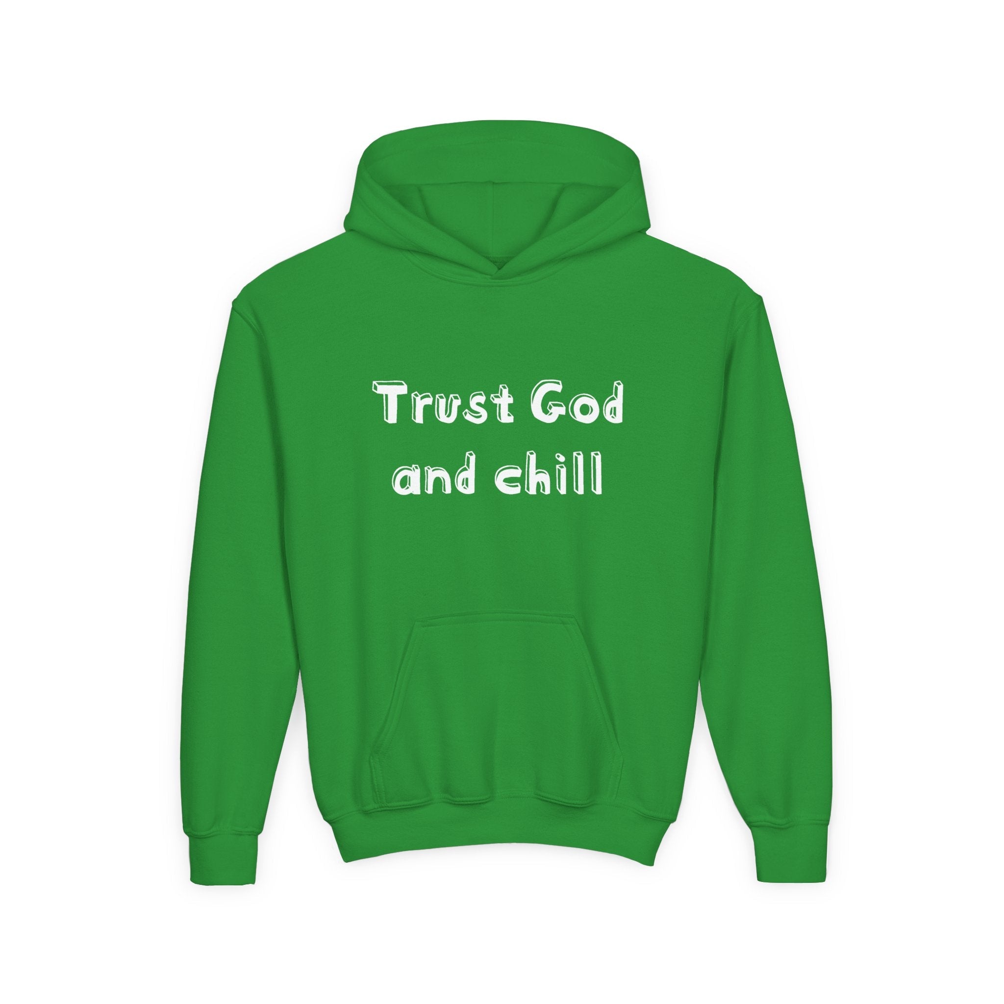 Faith Based Youth Hoodie - Trust God And Chill | Kids clothes by atgodanddesigns