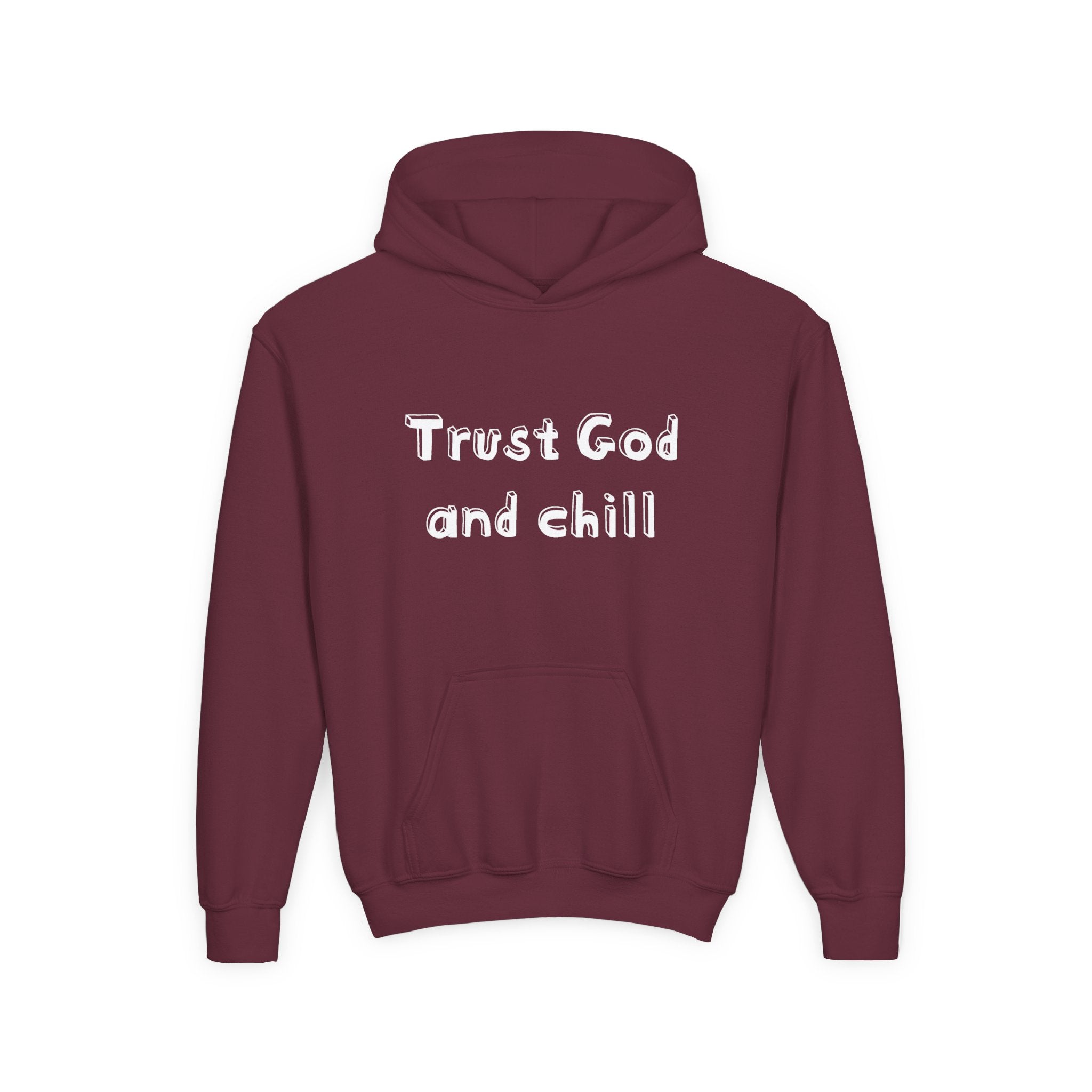 Faith Based Youth Hoodie - Trust God And Chill | Kids clothes by atgodanddesigns