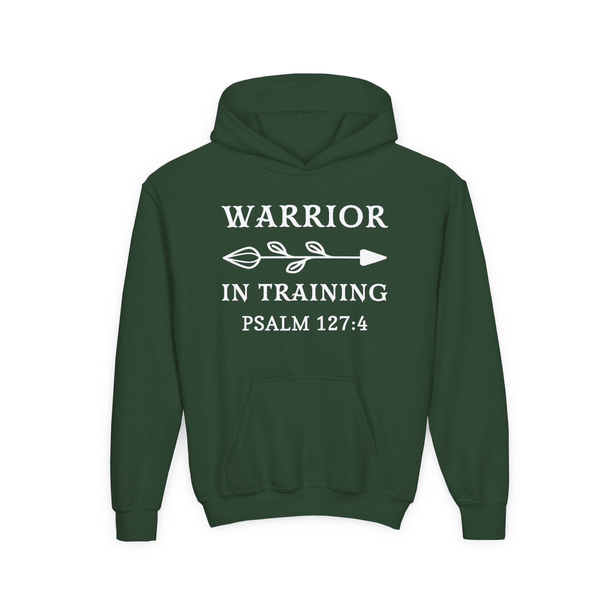 Faith Based Youth Hoodie - Warrior In Training | Kids clothes by atgodanddesigns