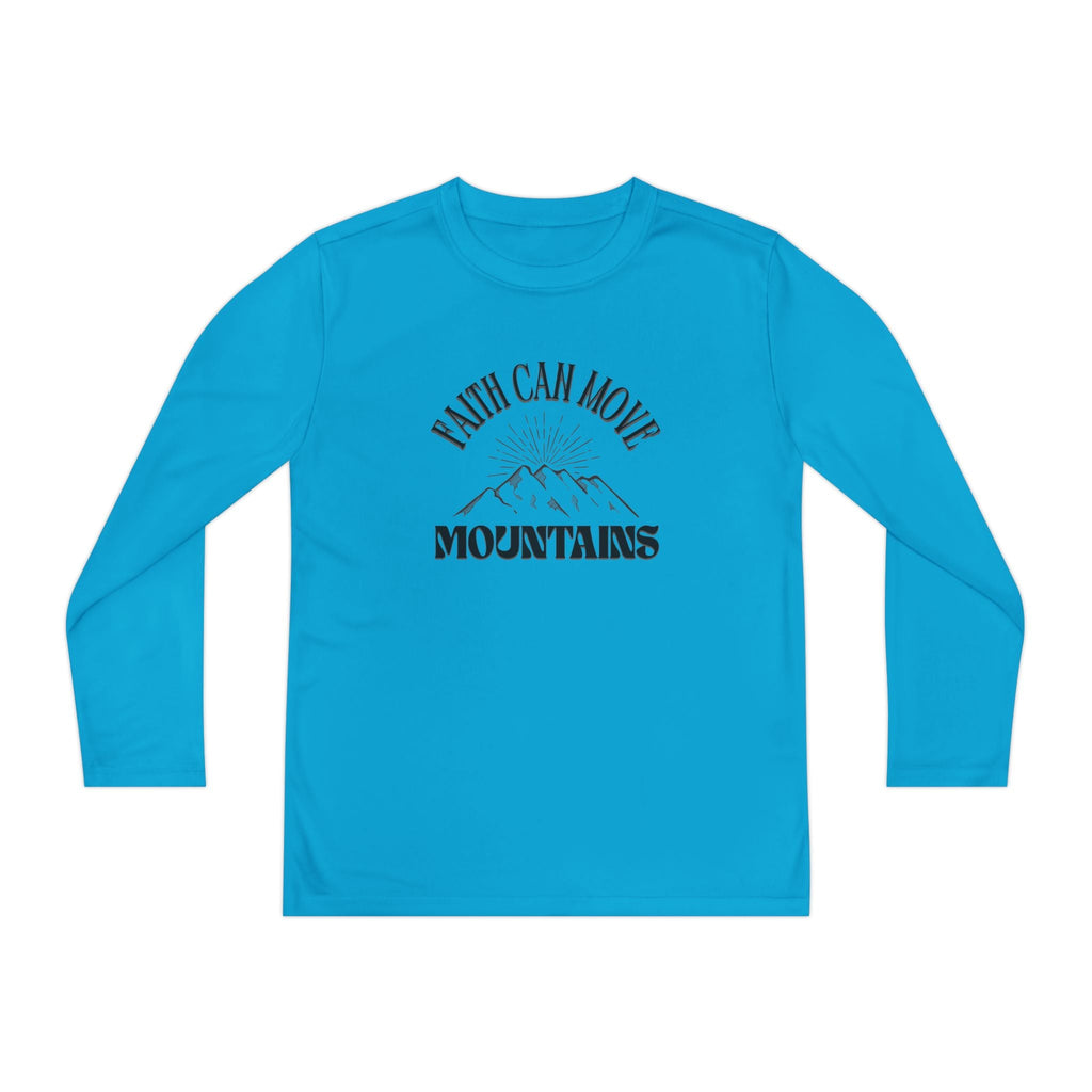 Faith Based Youth Long Sleeve T-Shirt - Faith Can Move Mountains | Kids clothes by atgodanddesigns