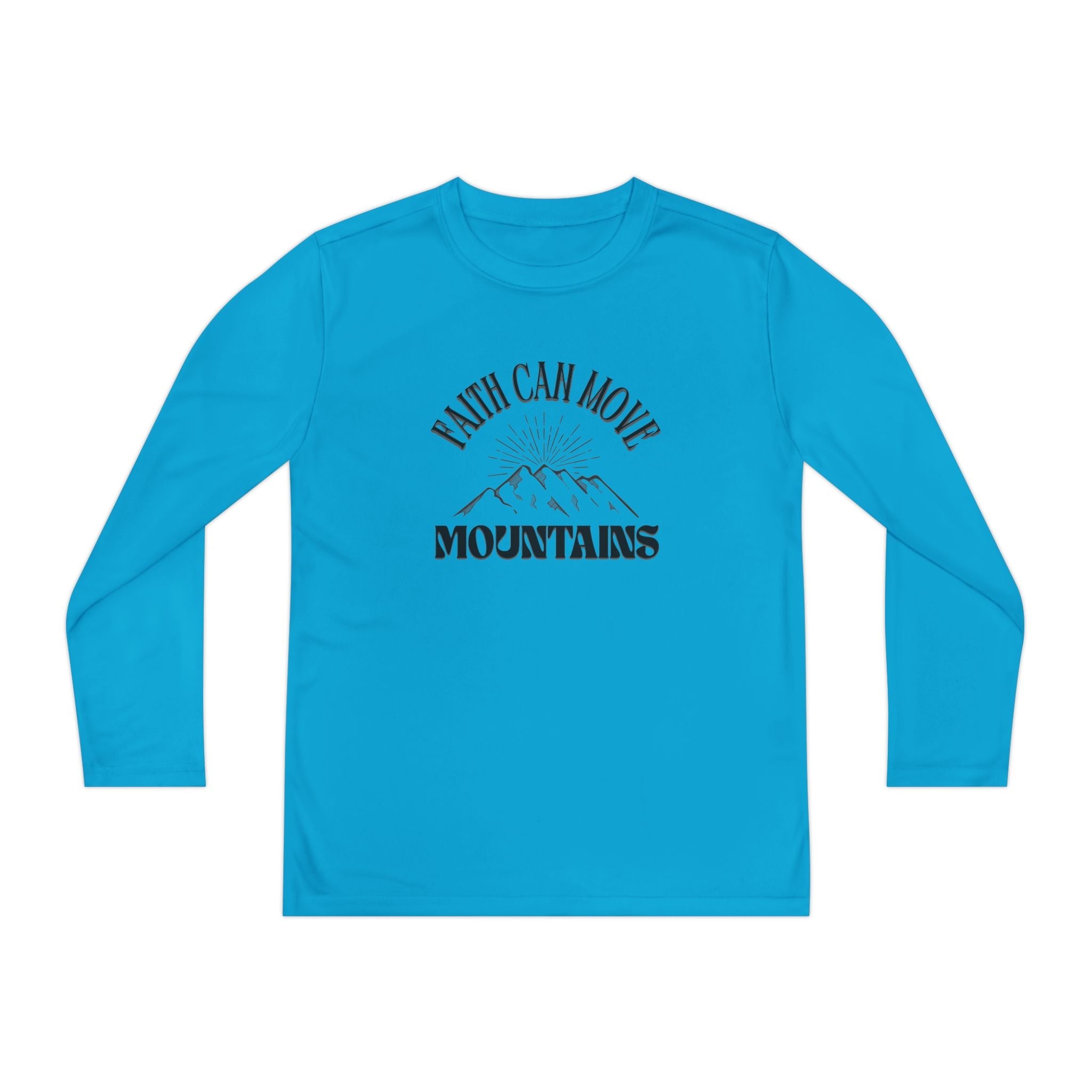 Faith Based Youth Long Sleeve T-Shirt - Faith Can Move Mountains | Kids clothes by atgodanddesigns