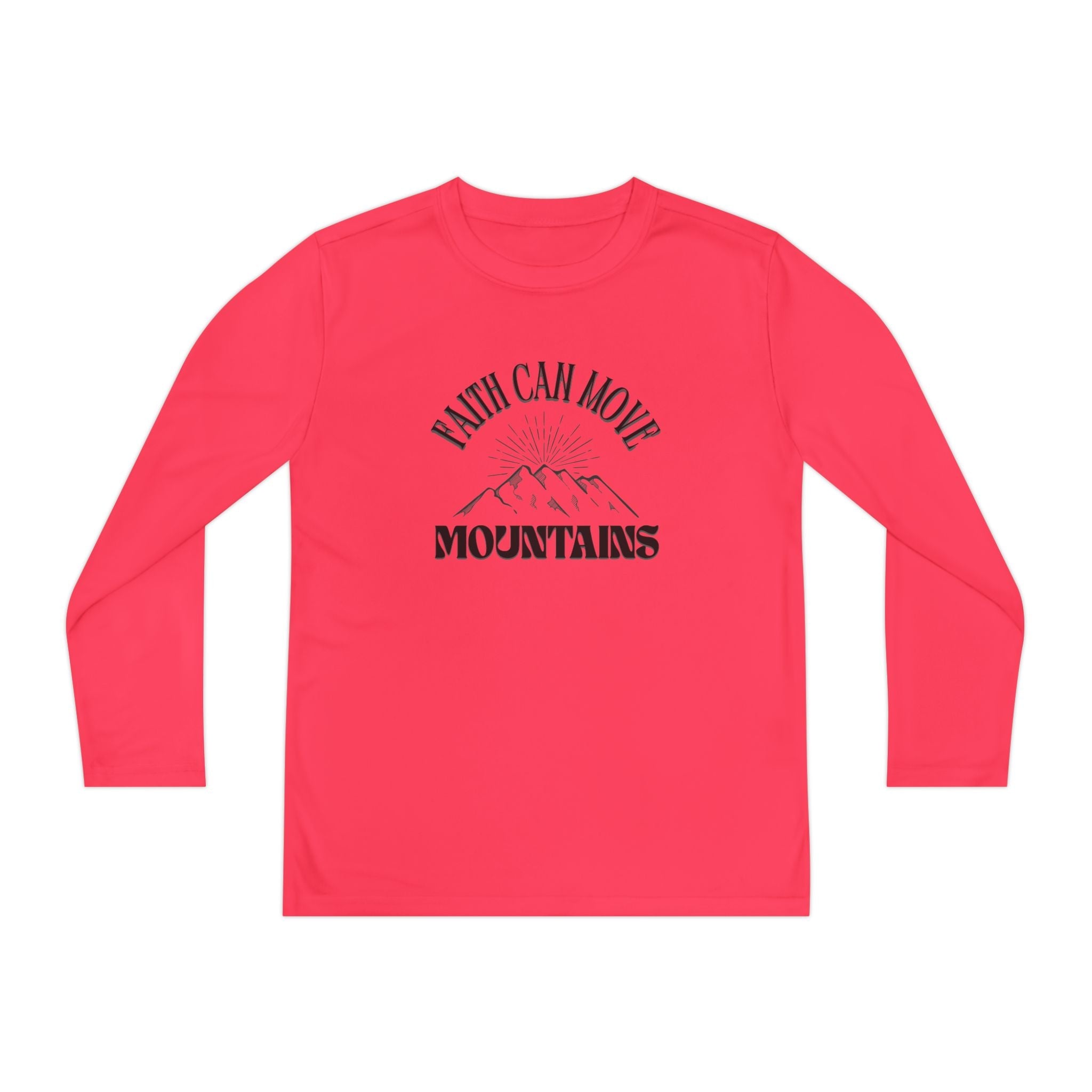 Faith Based Youth Long Sleeve T-Shirt - Faith Can Move Mountains | Kids clothes by atgodanddesigns