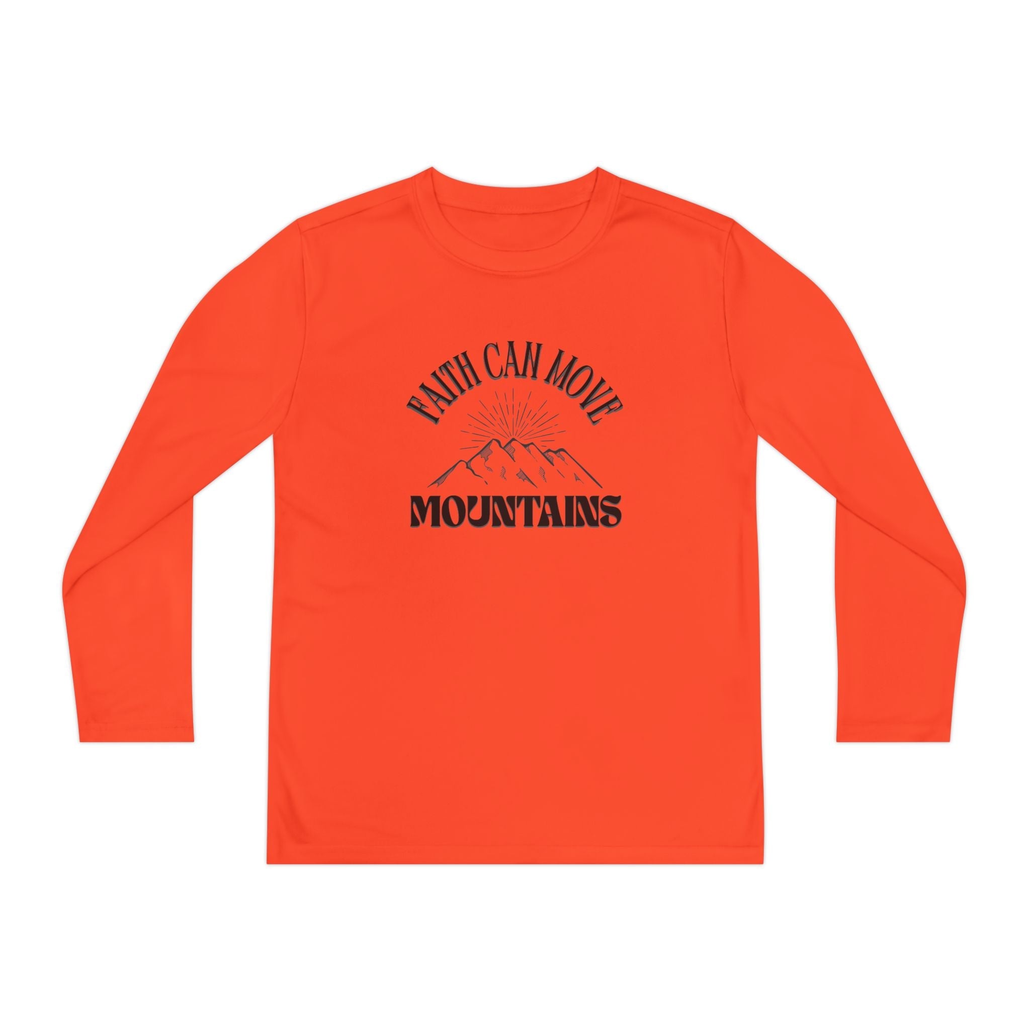 Faith Based Youth Long Sleeve T-Shirt - Faith Can Move Mountains | Kids clothes by atgodanddesigns