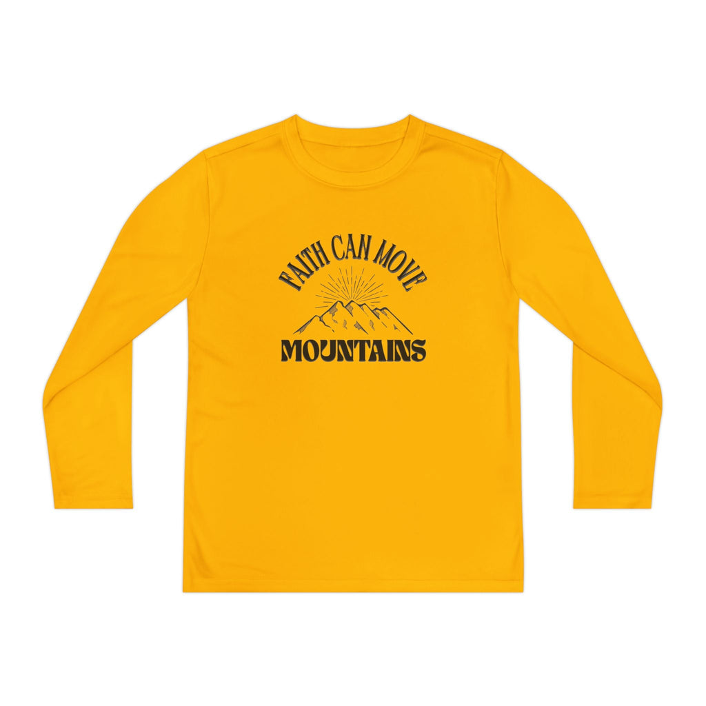 Faith Based Youth Long Sleeve T-Shirt - Faith Can Move Mountains | Kids clothes by atgodanddesigns