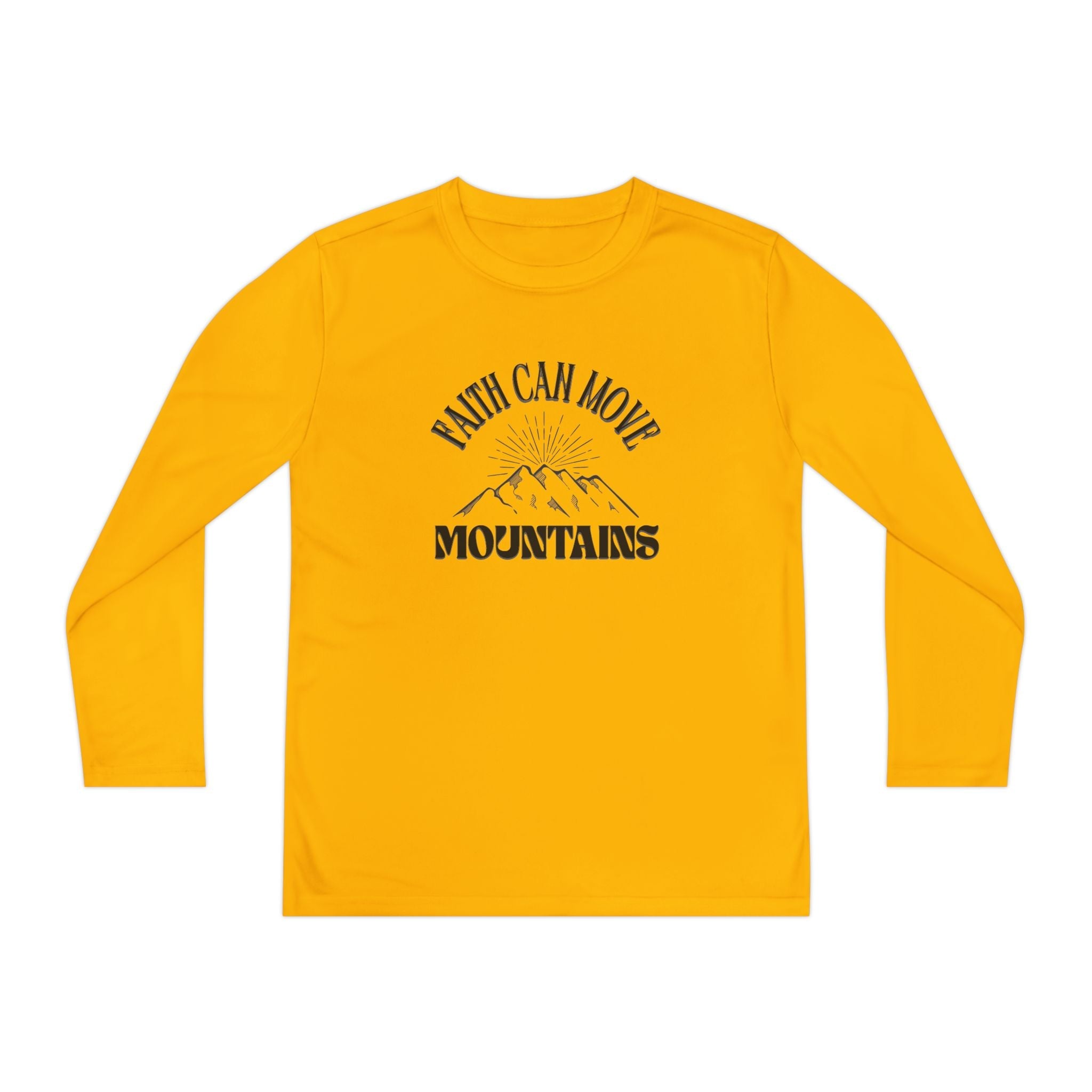 Faith Based Youth Long Sleeve T-Shirt - Faith Can Move Mountains | Kids clothes by atgodanddesigns