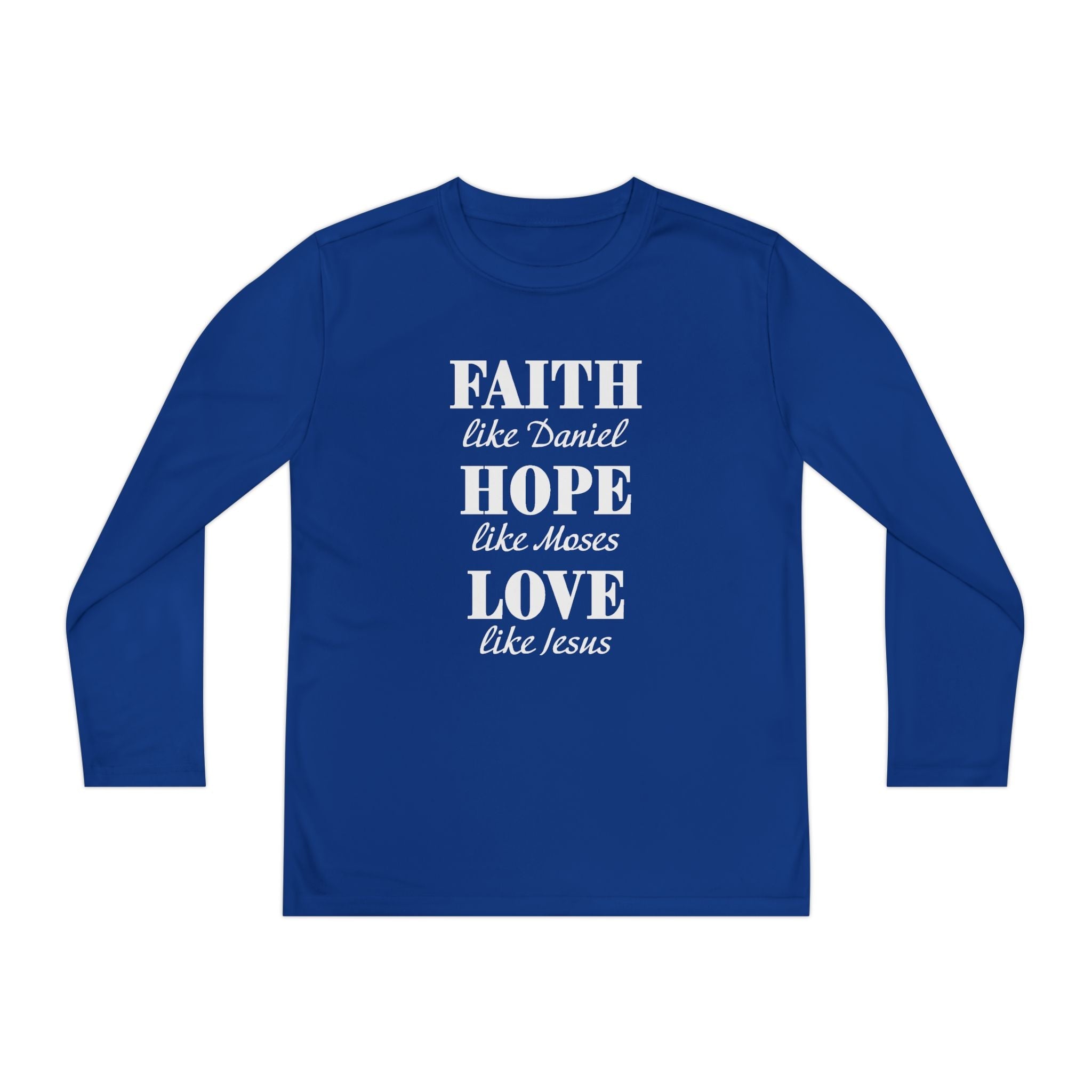 Faith Based Youth Long Sleeve T-Shirt - Faith, Hope, Love | Kids clothes by atgodanddesigns