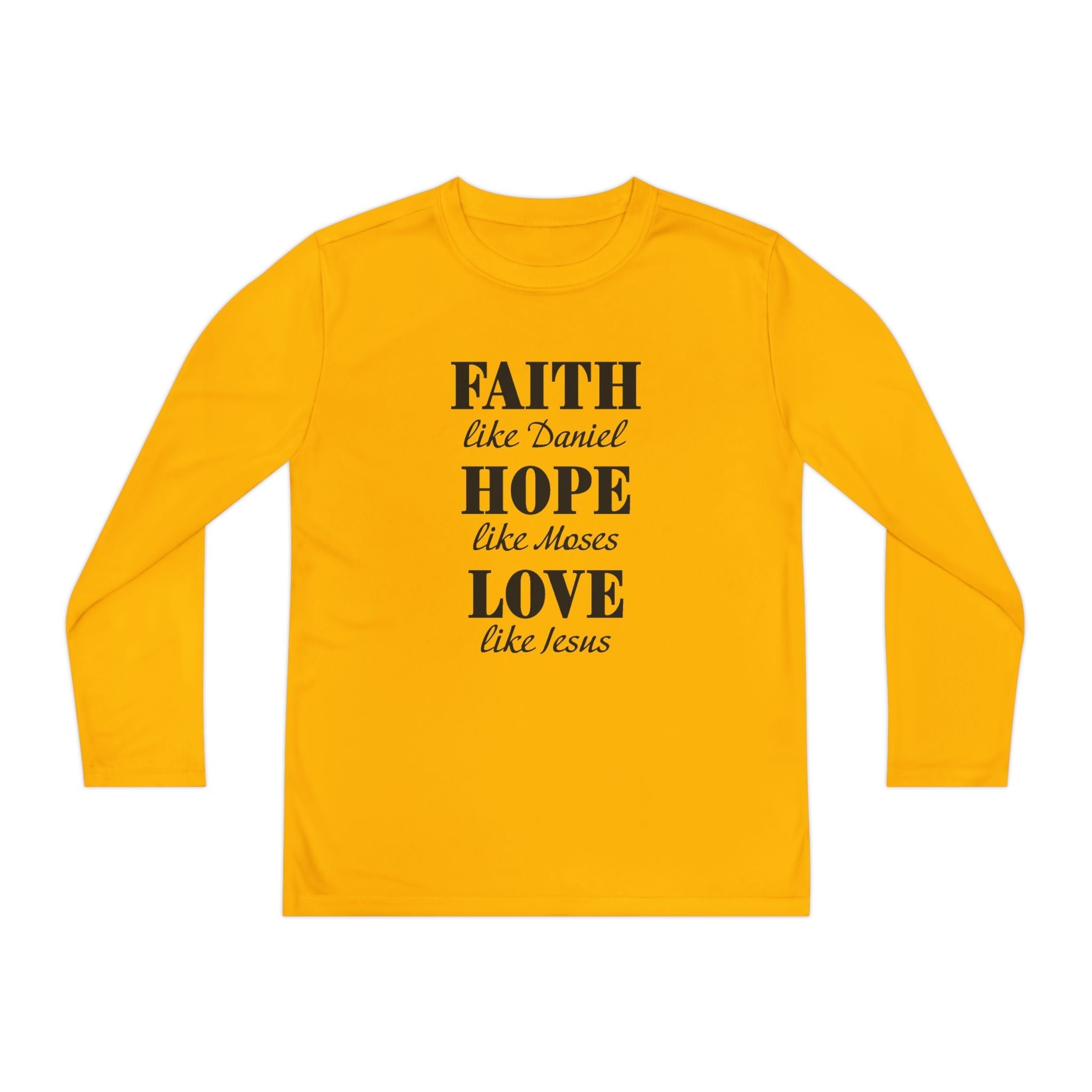 Faith Based Youth Long Sleeve T-Shirt - Faith, Hope, Love | Kids clothes by atgodanddesigns