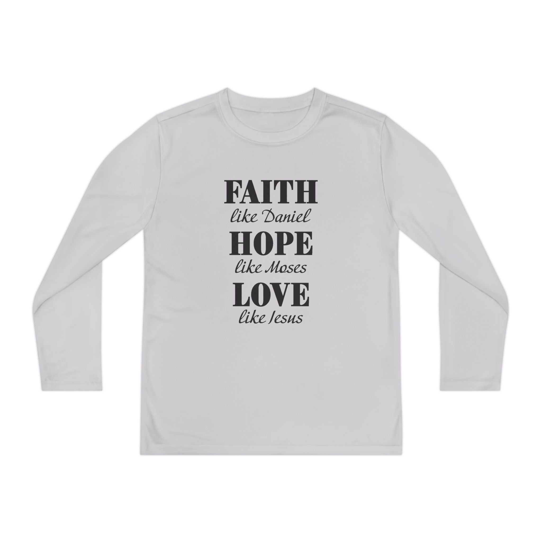 Faith Based Youth Long Sleeve T-Shirt - Faith, Hope, Love | Kids clothes by atgodanddesigns
