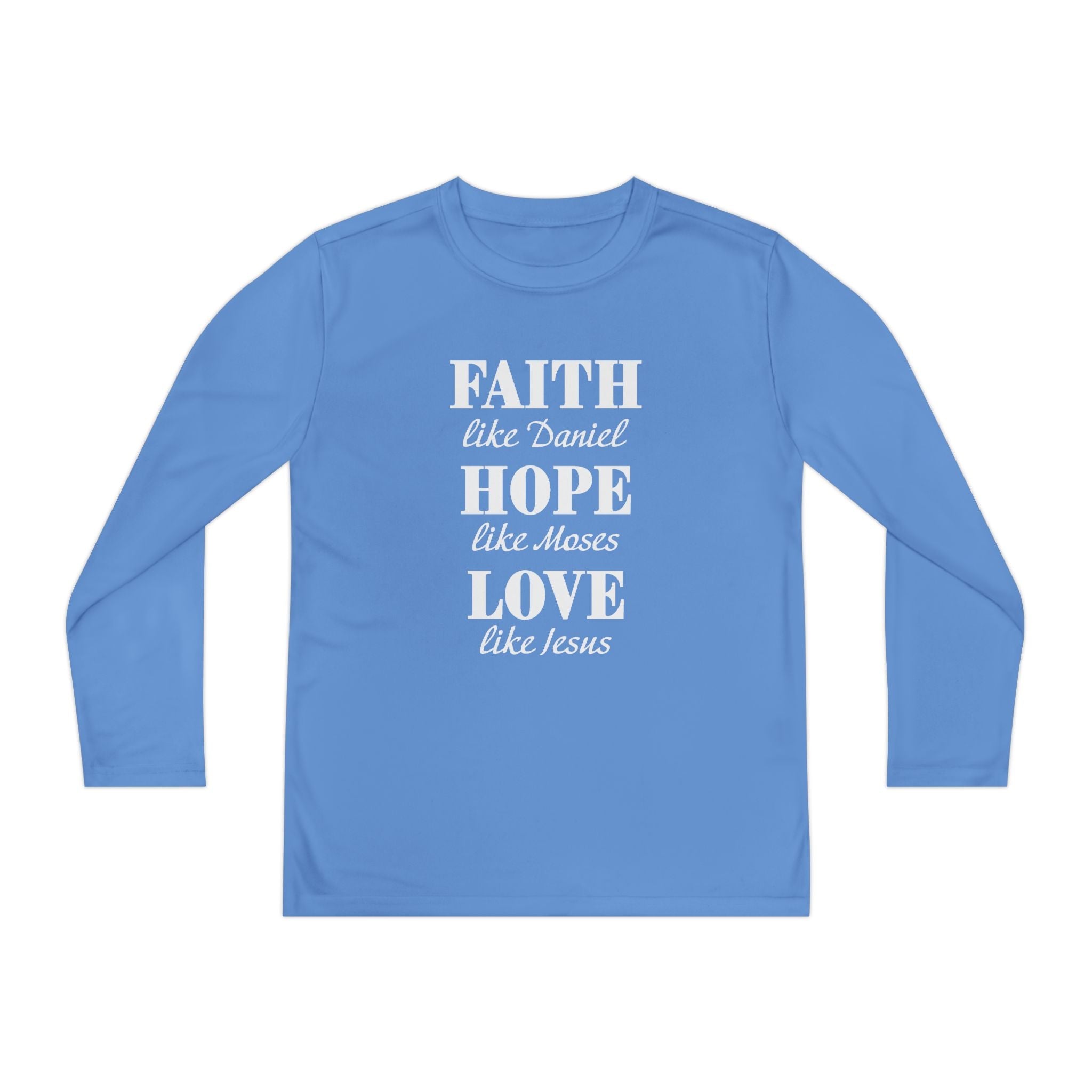 Faith Based Youth Long Sleeve T-Shirt - Faith, Hope, Love | Kids clothes by atgodanddesigns