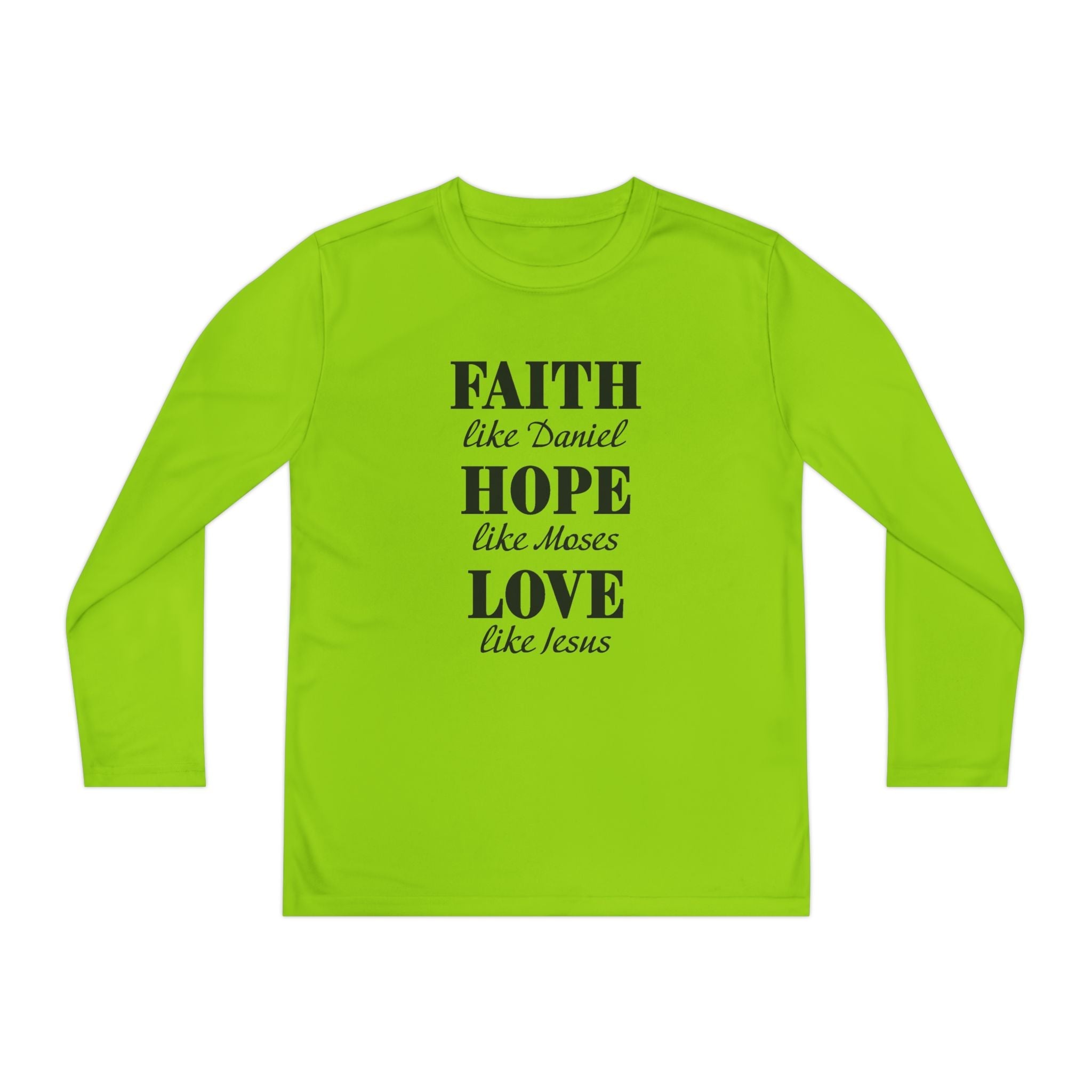 Faith Based Youth Long Sleeve T-Shirt - Faith, Hope, Love | Kids clothes by atgodanddesigns