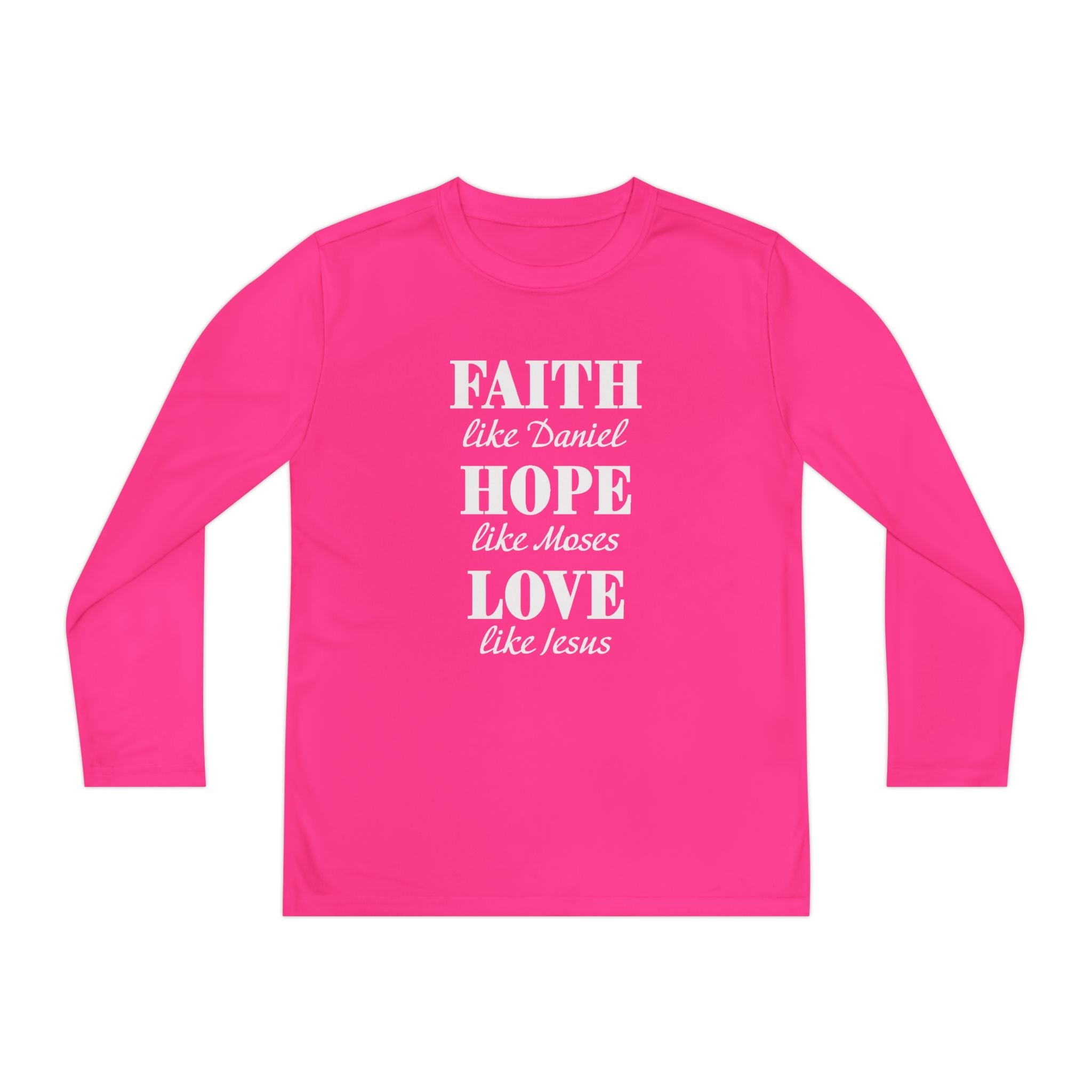 Faith Based Youth Long Sleeve T-Shirt - Faith, Hope, Love | Kids clothes by atgodanddesigns