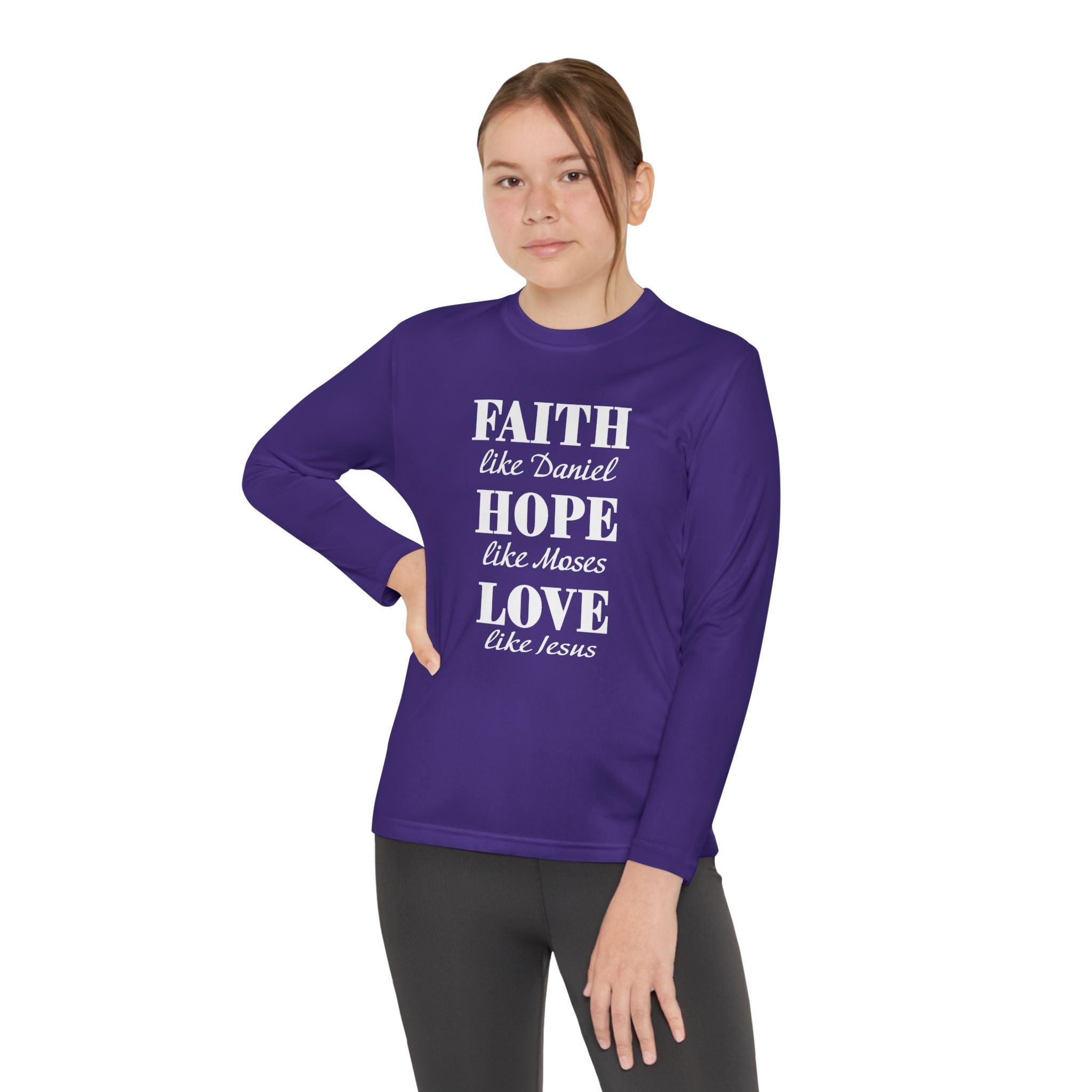 Faith Based Youth Long Sleeve T-Shirt - Faith, Hope, Love | Kids clothes by atgodanddesigns