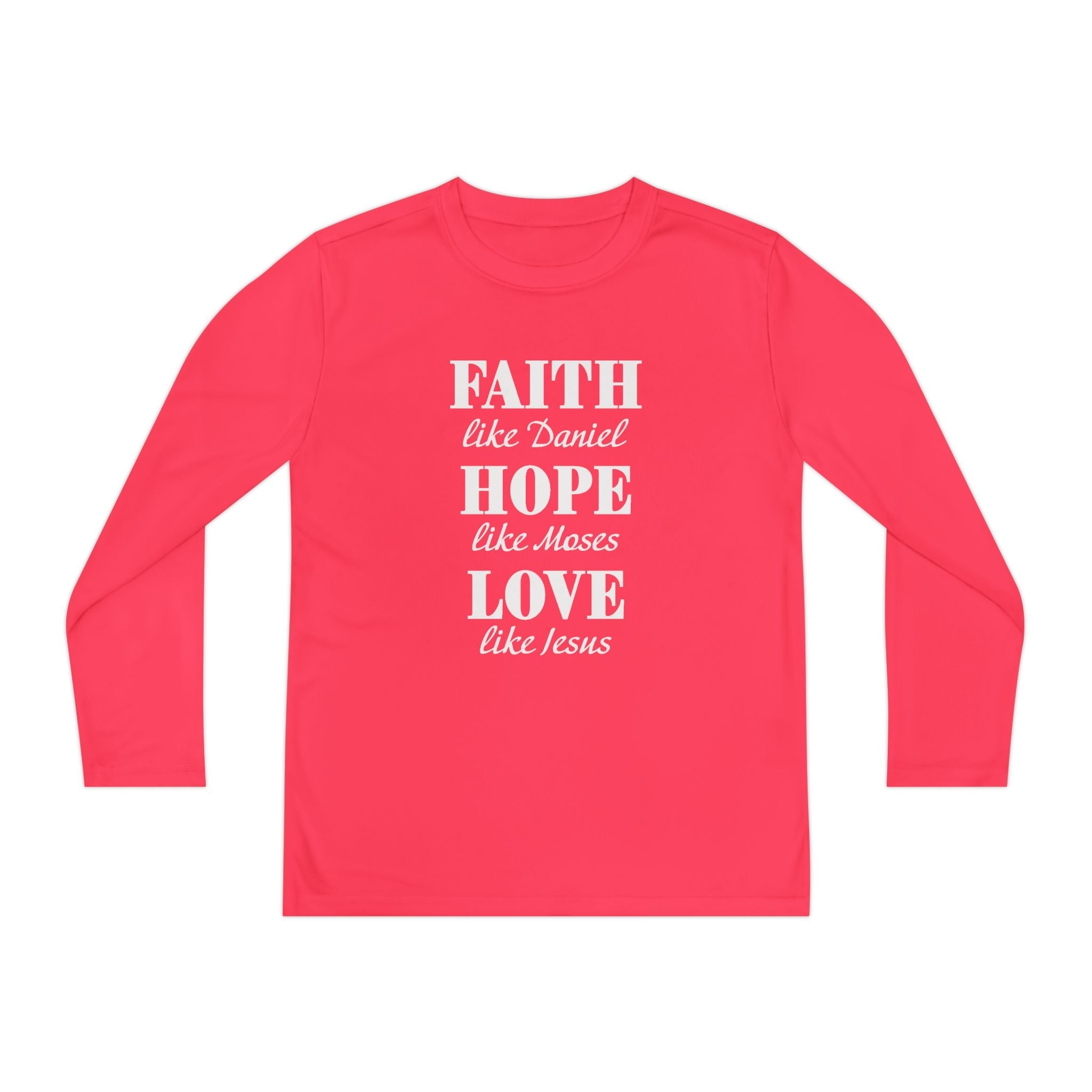 Faith Based Youth Long Sleeve T-Shirt - Faith, Hope, Love | Kids clothes by atgodanddesigns