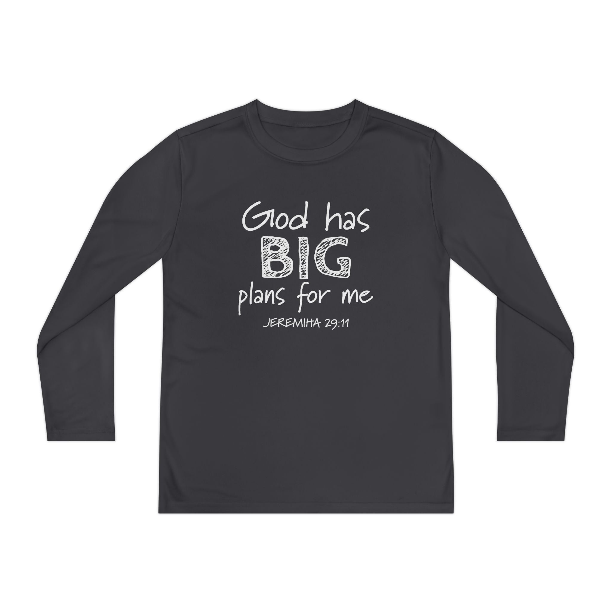 Faith Based Youth Long Sleeve T-Shirt - God Has Big Plans For Me | Kids clothes by atgodanddesigns