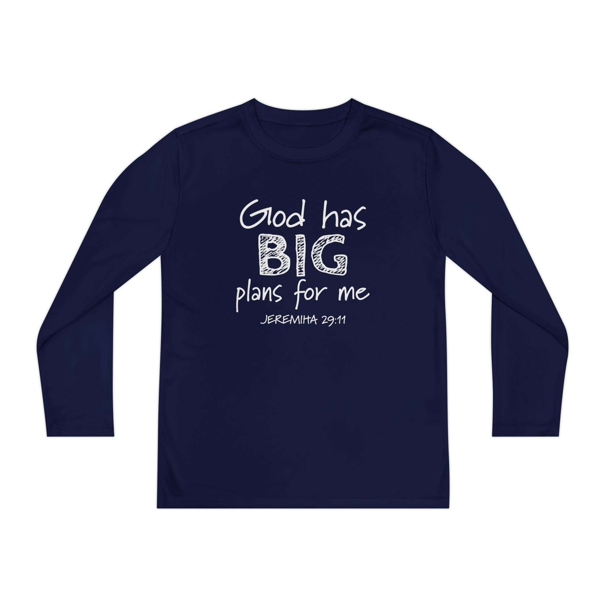 Faith Based Youth Long Sleeve T-Shirt - God Has Big Plans For Me | Kids clothes by atgodanddesigns