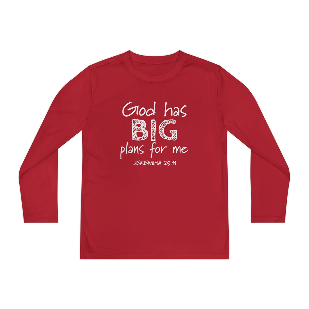 Faith Based Youth Long Sleeve T-Shirt - God Has Big Plans For Me | Kids clothes by atgodanddesigns