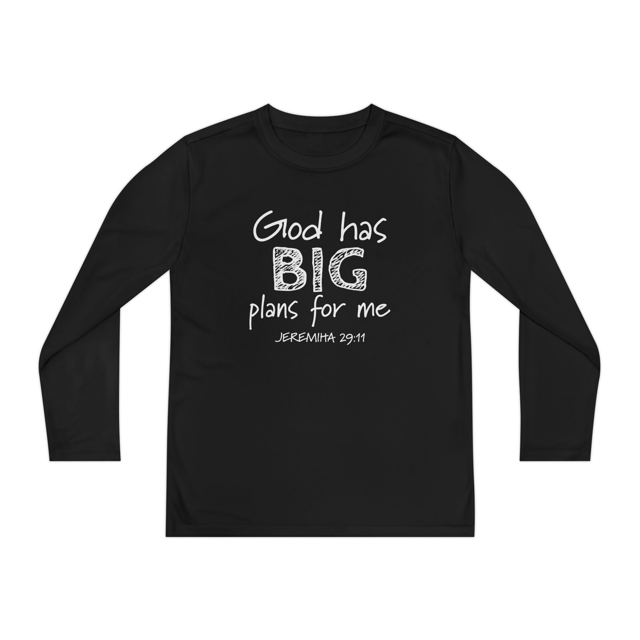 Faith Based Youth Long Sleeve T-Shirt - God Has Big Plans For Me | Kids clothes by atgodanddesigns