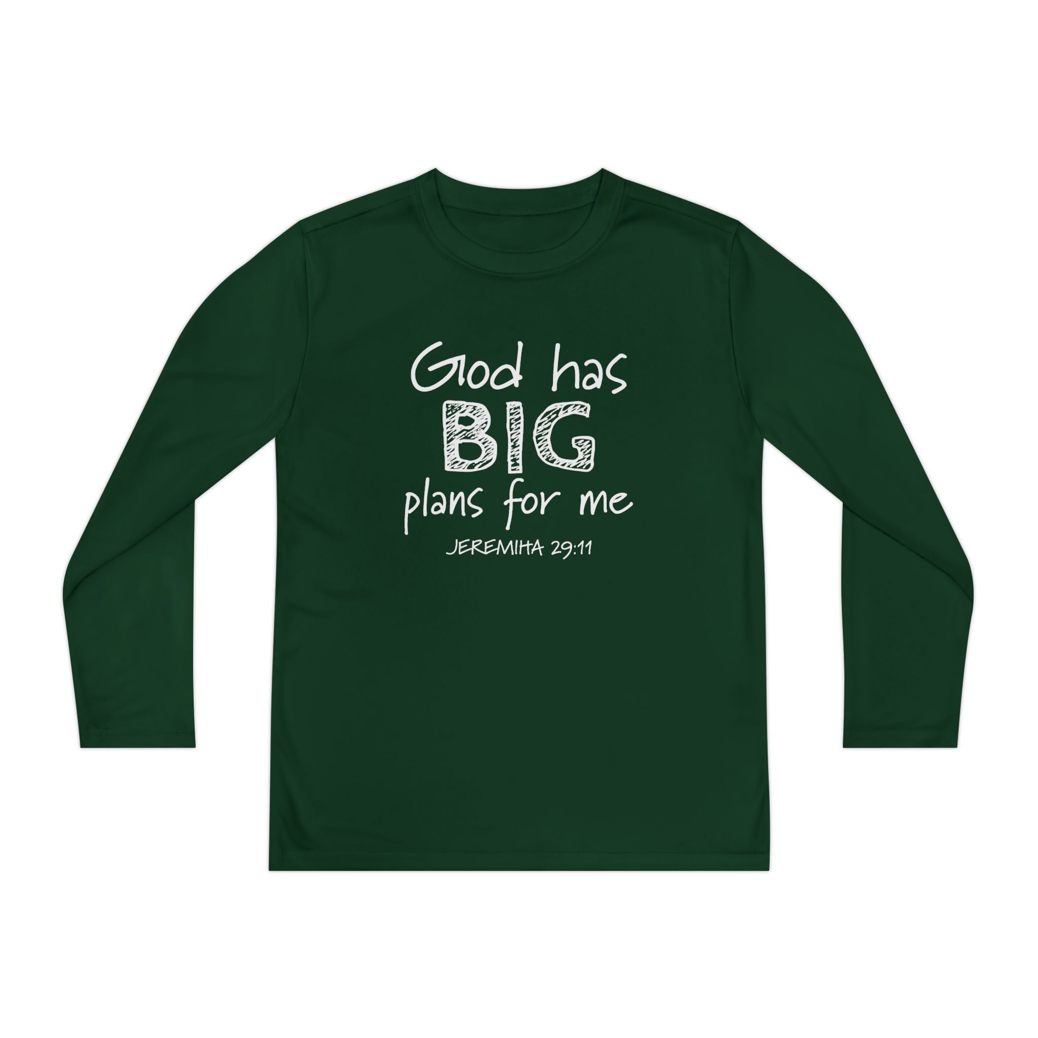 Faith Based Youth Long Sleeve T-Shirt - God Has Big Plans For Me | Kids clothes by atgodanddesigns