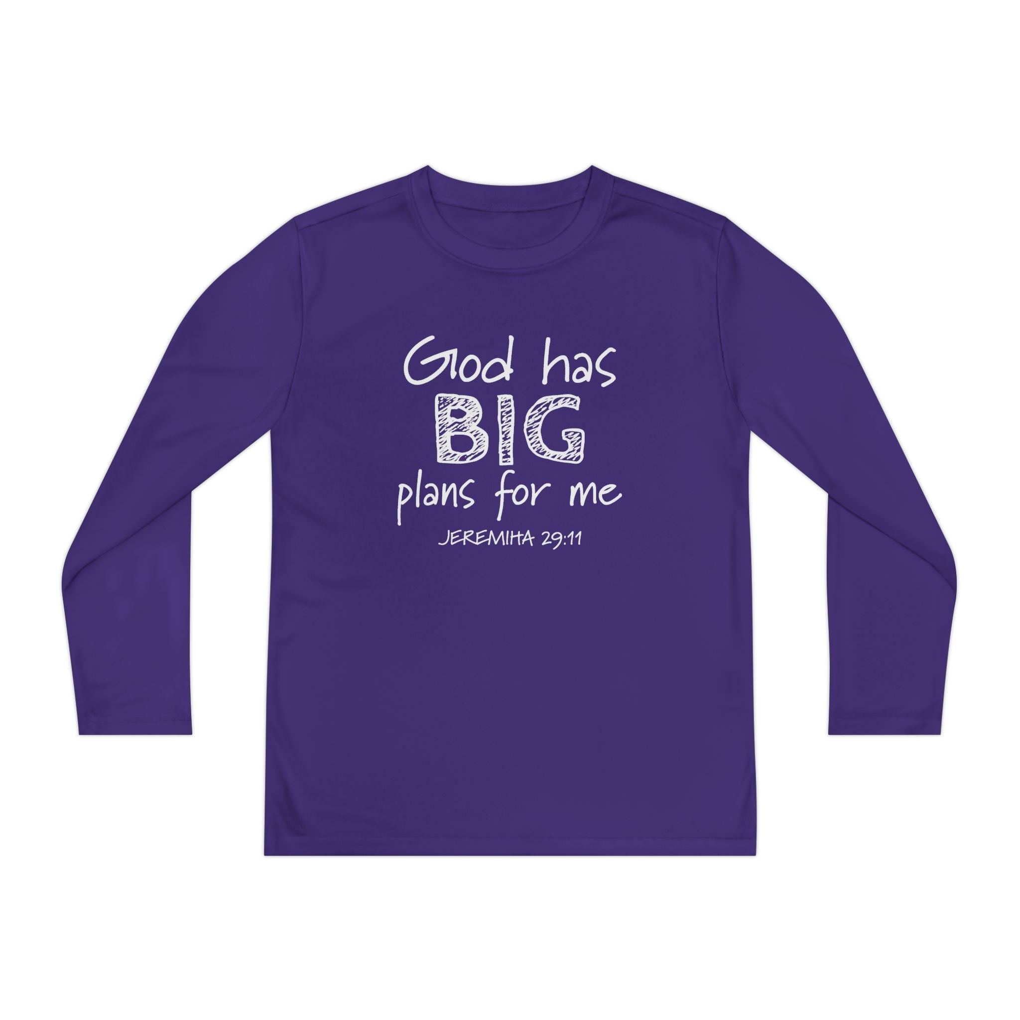 Faith Based Youth Long Sleeve T-Shirt - God Has Big Plans For Me | Kids clothes by atgodanddesigns