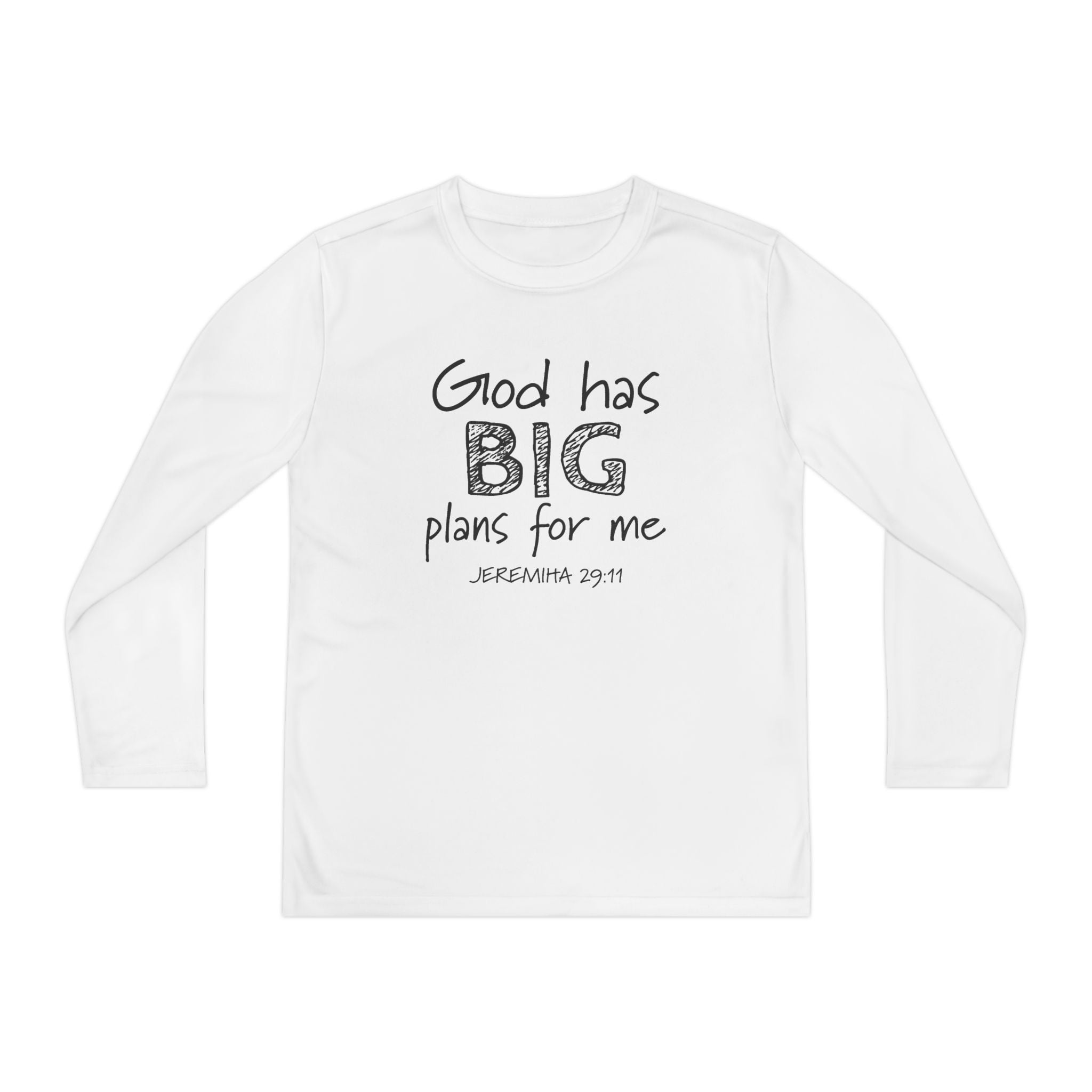 Faith Based Youth Long Sleeve T-Shirt - God Has Big Plans For Me | Kids clothes by atgodanddesigns