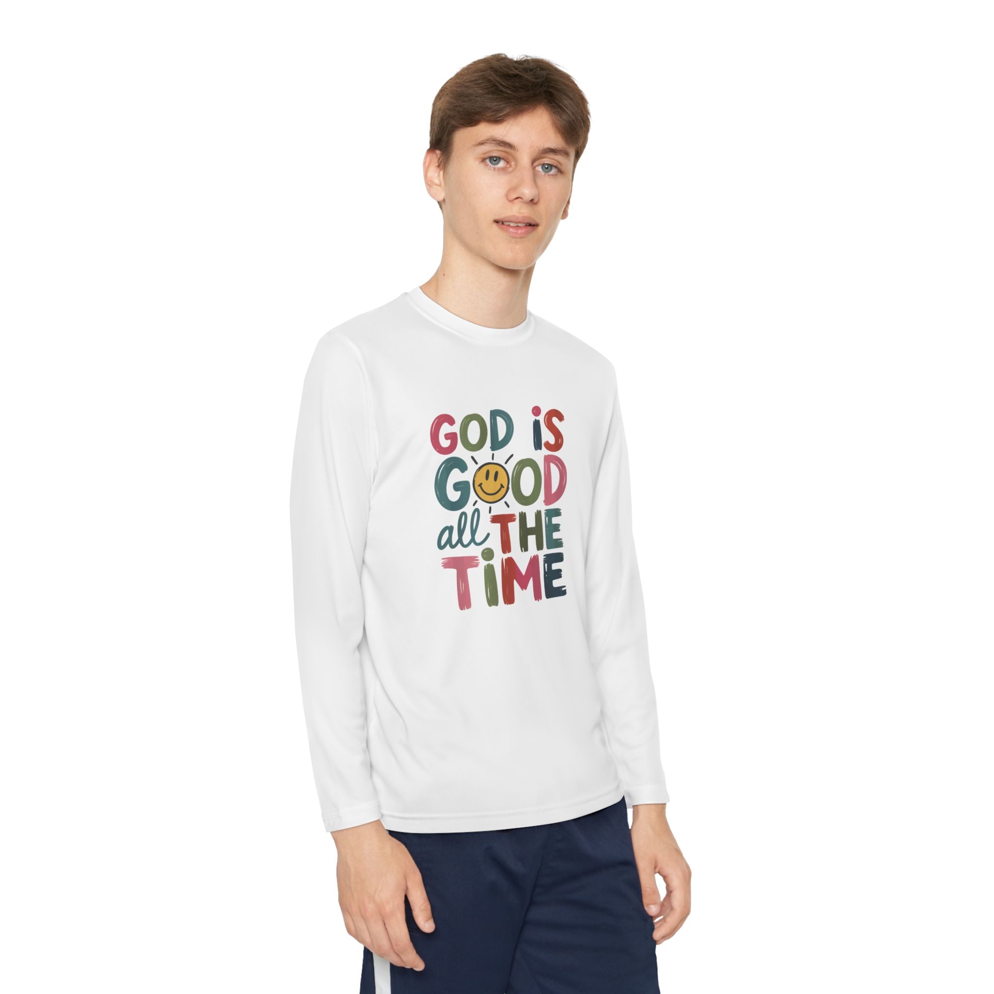 Faith Based Youth Long Sleeve T-Shirt - God Is Good All The Time | Kids clothes by atgodanddesigns