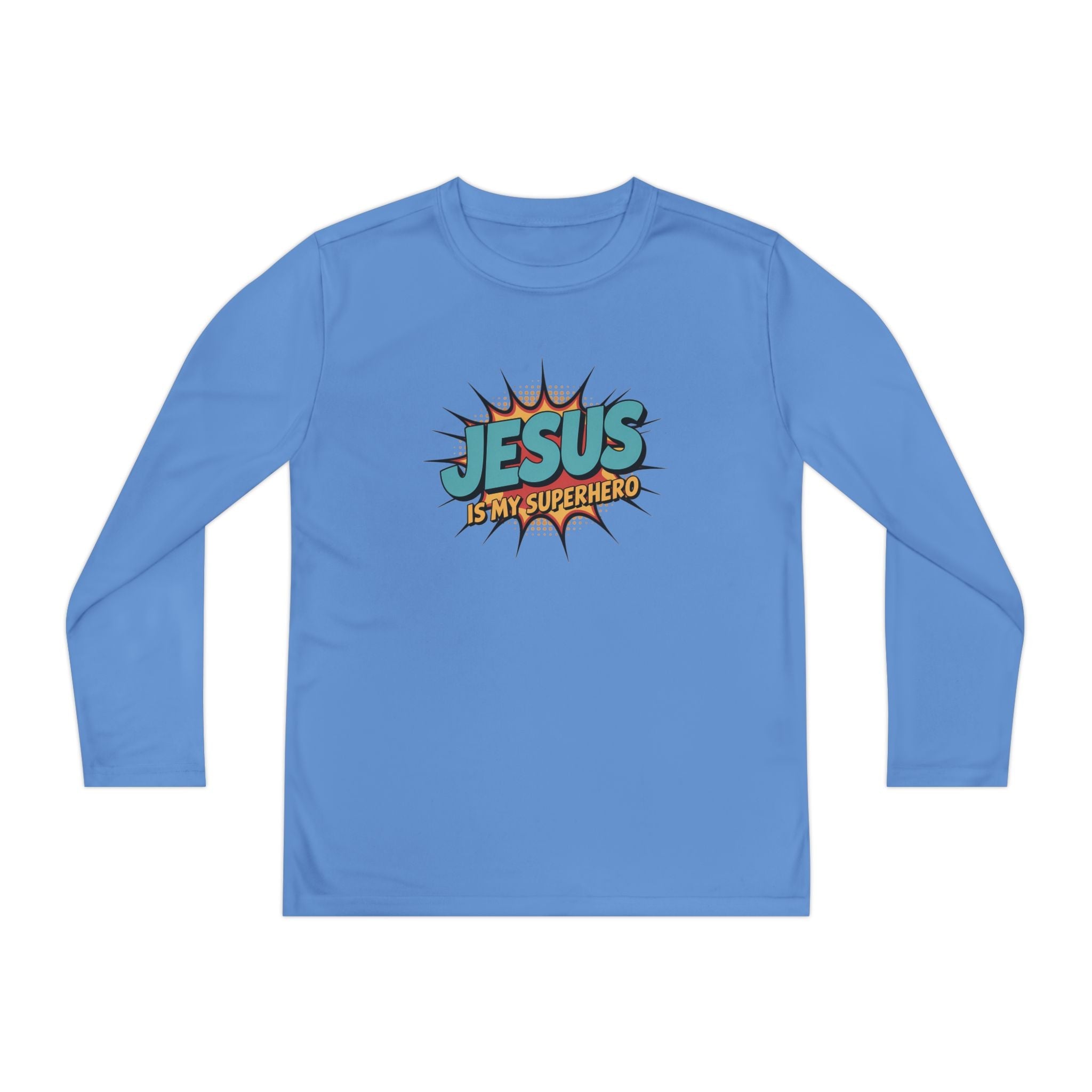Faith Based Youth Long Sleeve T-Shirt - Jesus Is My Superhero | Kids clothes by atgodanddesigns